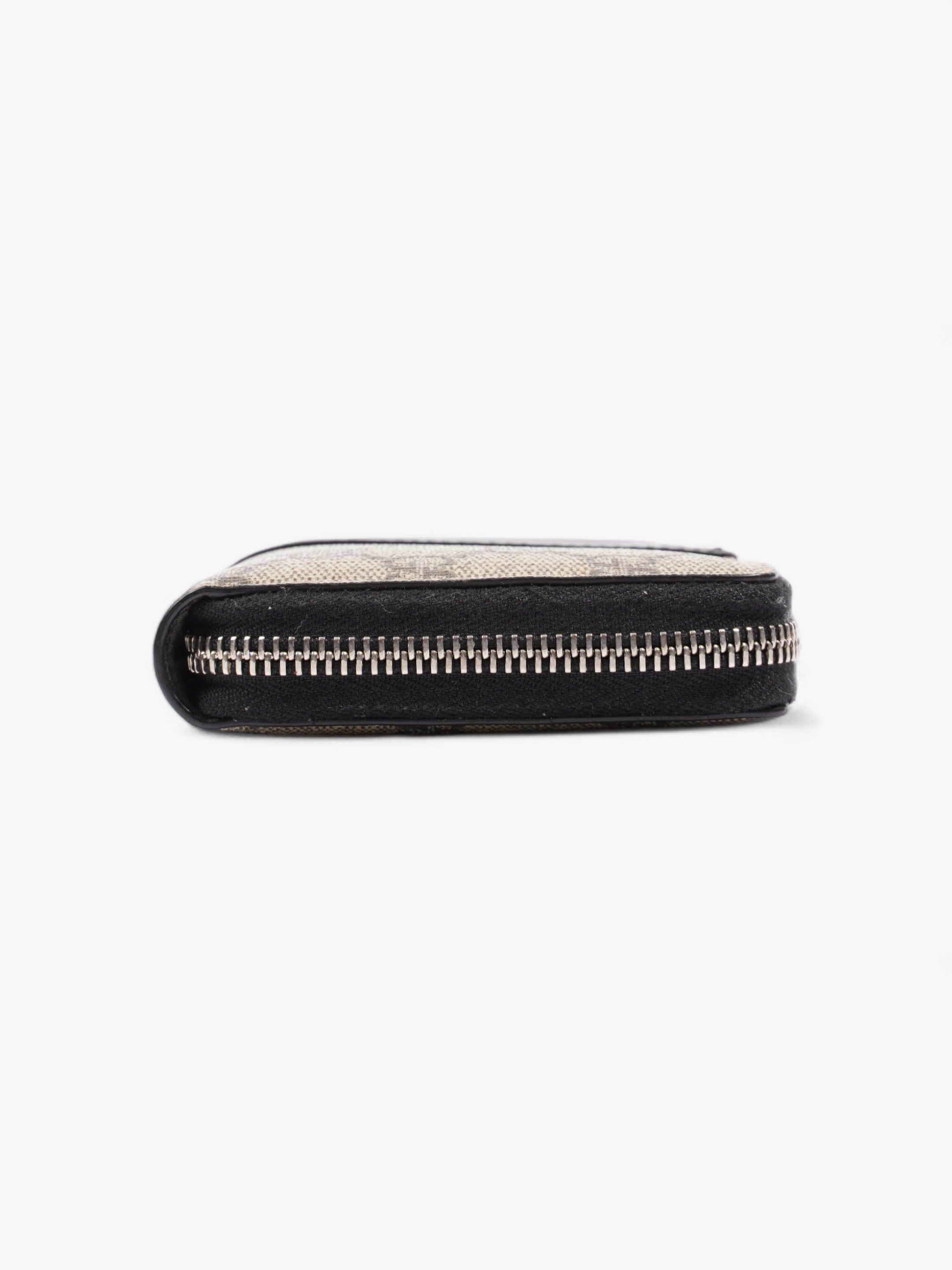 Gucci Zip Around GG Wallet Beige And Ebony GG Supreme / Black Coated Canvas
