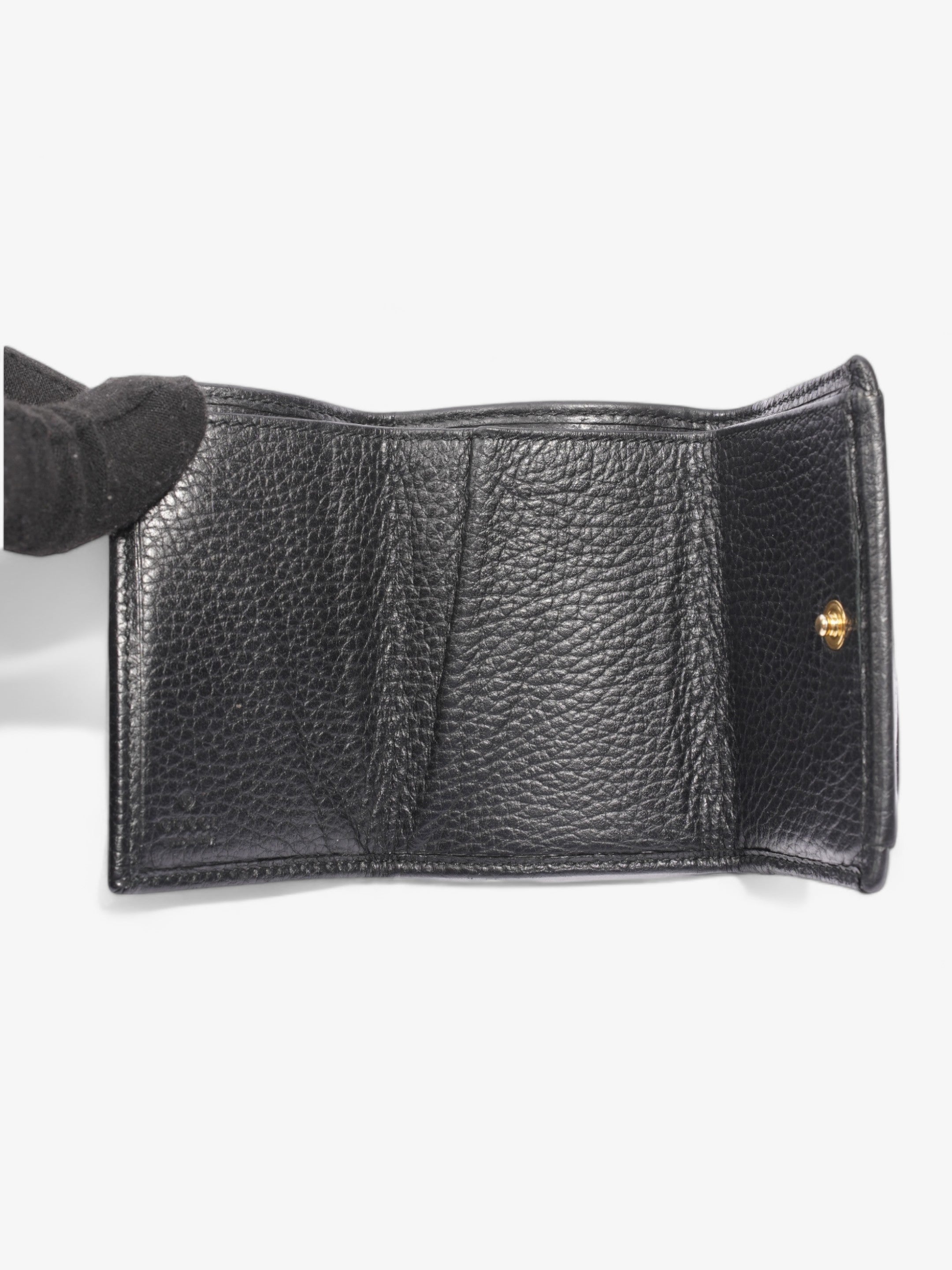 Gucci GG Marmont Trifold Wallet Black Leather