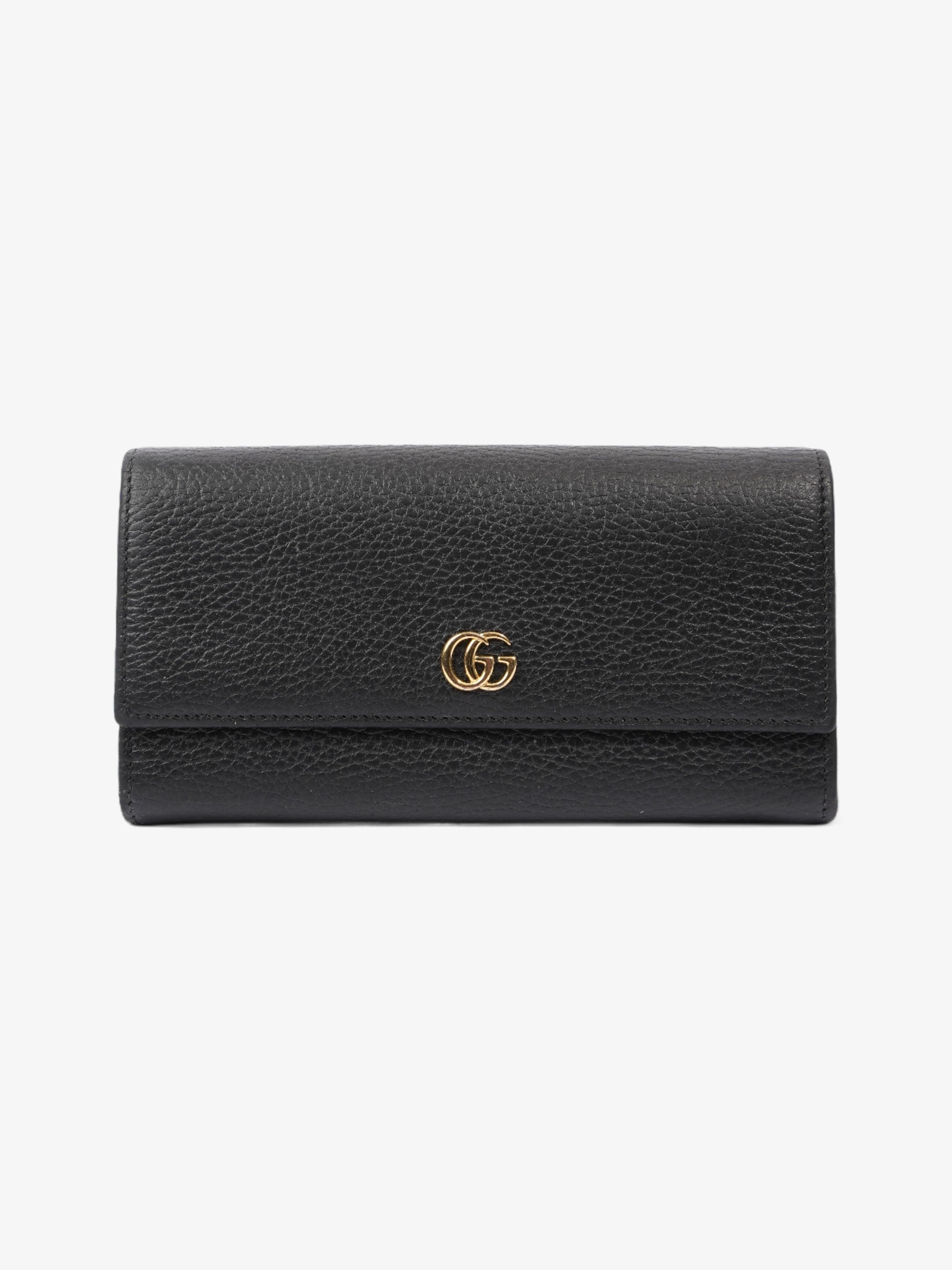 Gucci Marmont Long Wallet Black Leather