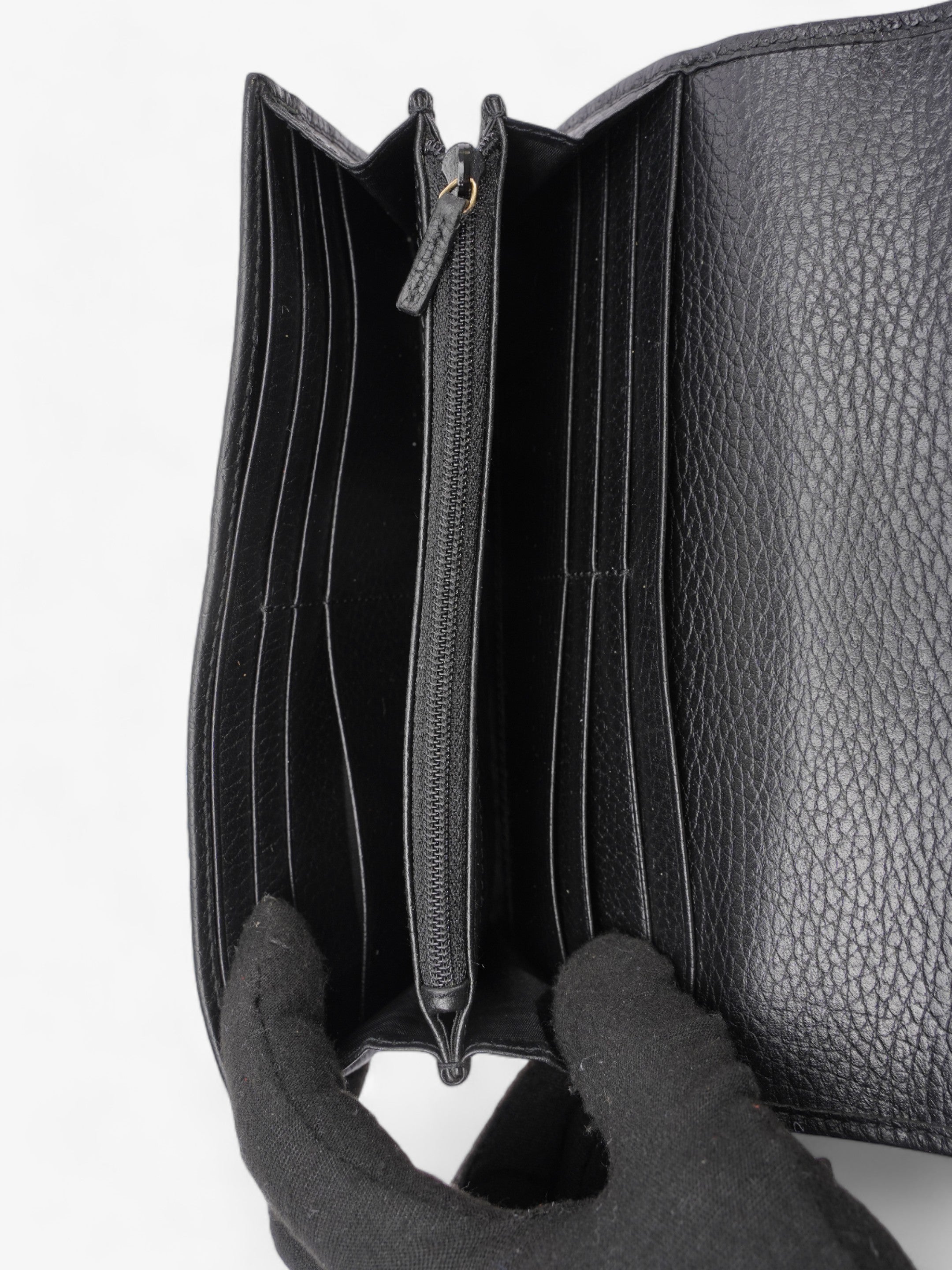 Gucci Marmont Long Wallet Black Leather