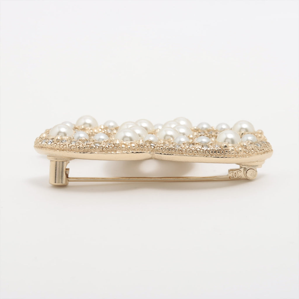 Chanel Coco Logo Rhinestone Gold Earrings Costume Jewellery