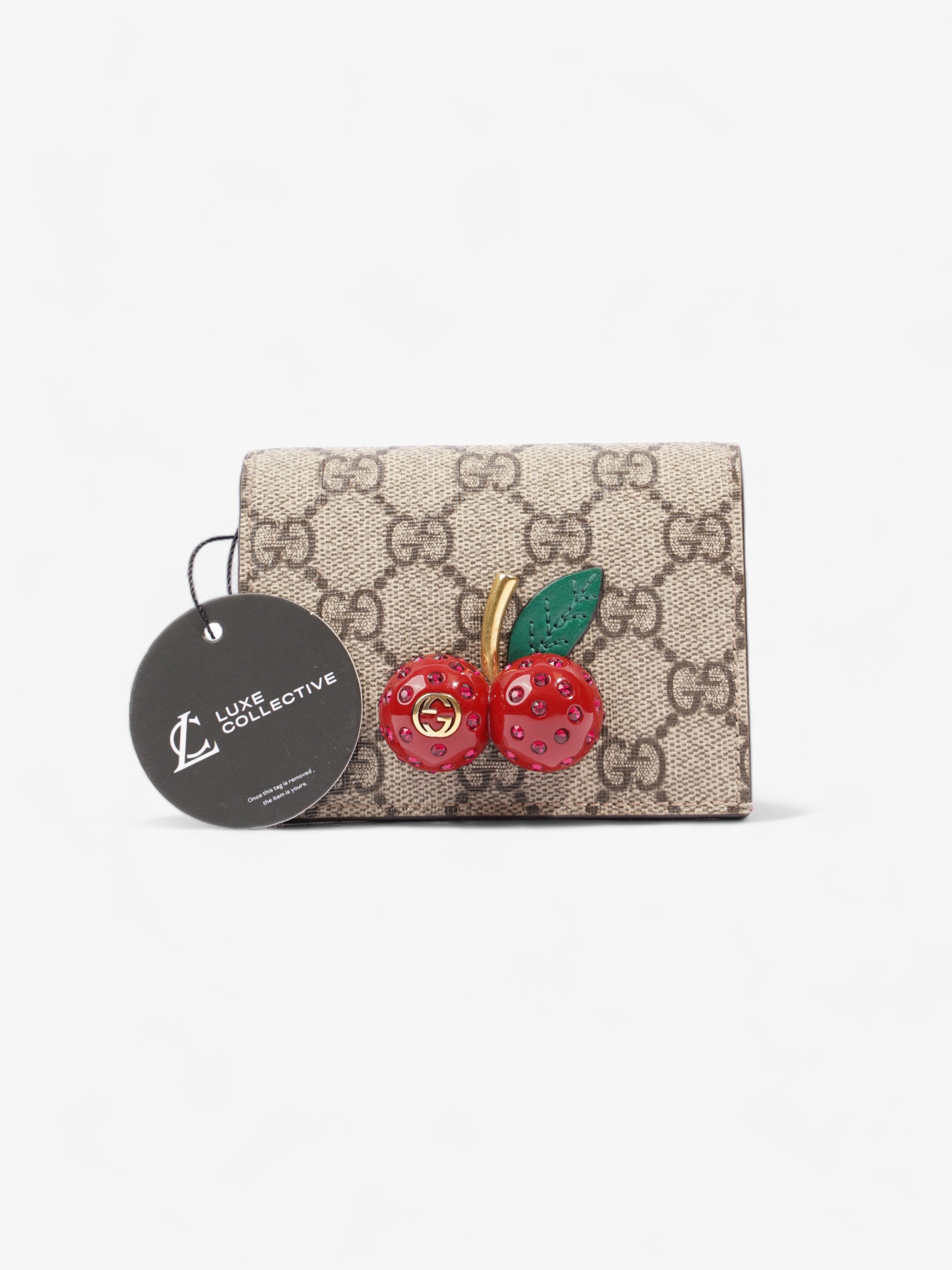 Gucci Cherry Compact Wallet Supreme Coated Canvas