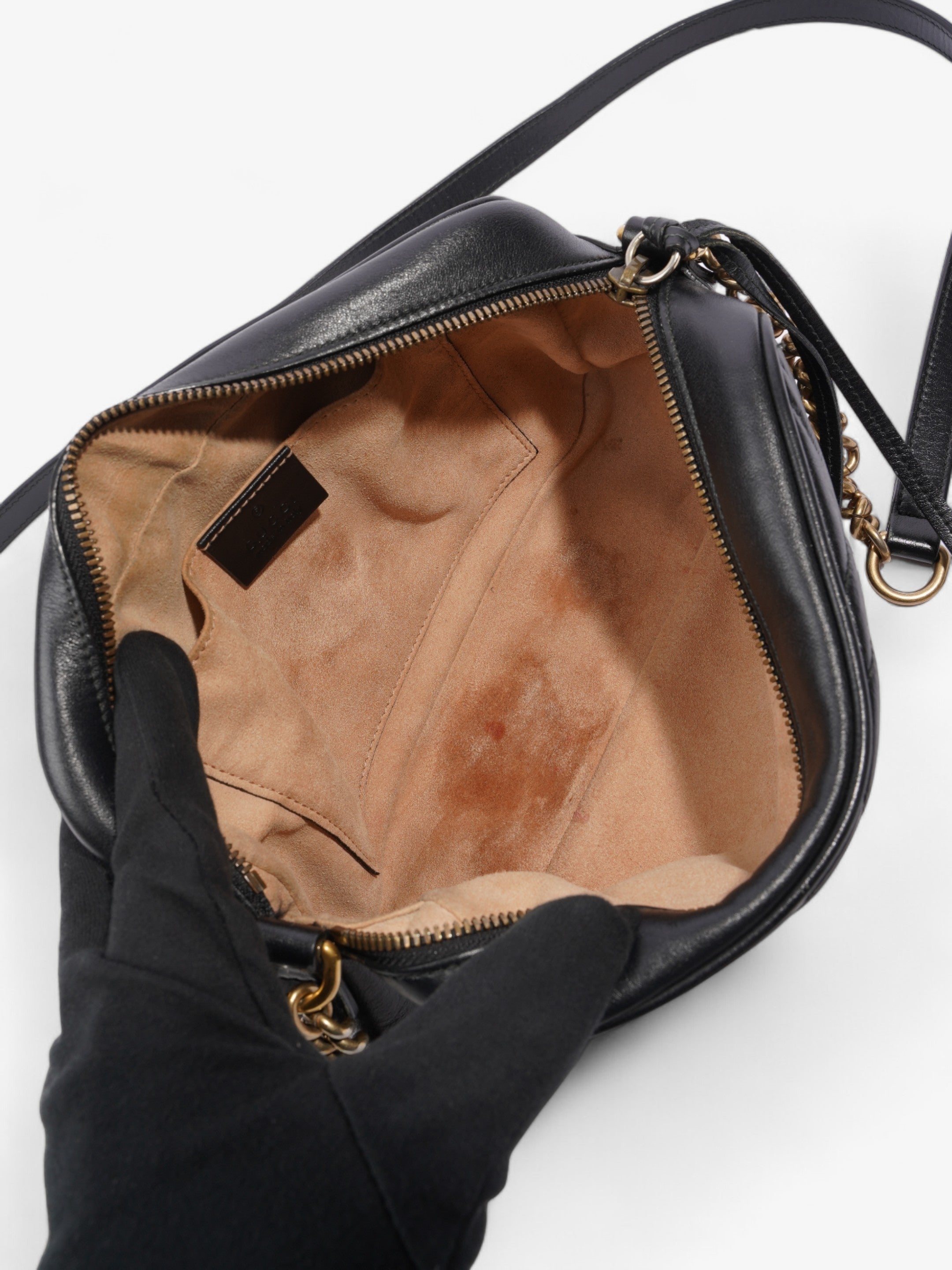 Gucci GG Marmont Black Matelasse Leather Small