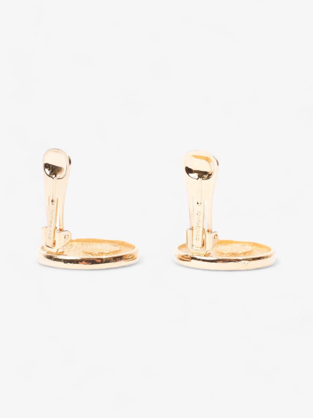 Christian Dior CD Logo Clip On Earrings Gold Base Metal