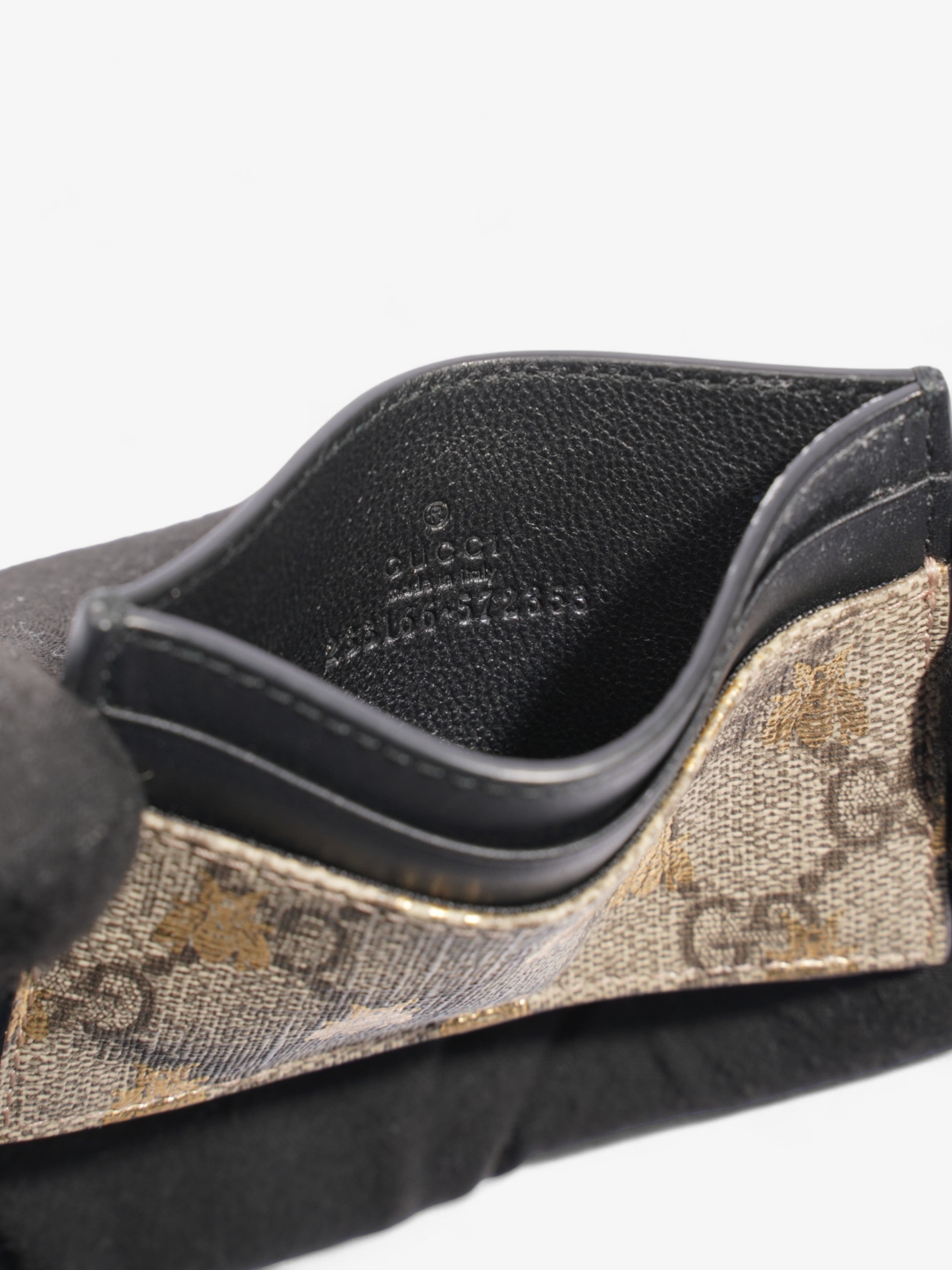 Gucci Bee  Holder GG Supreme / Black / Gold Coated Canvas