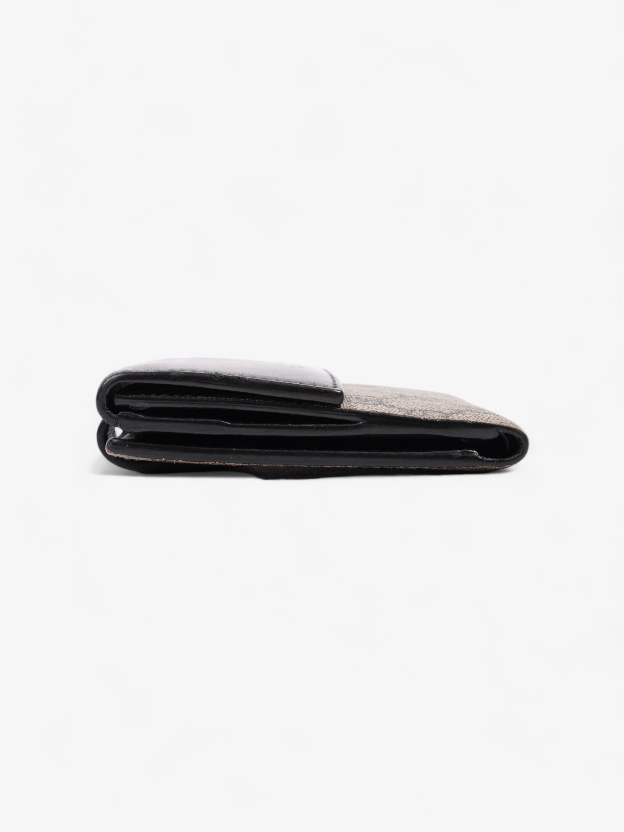 Gucci Padlock Wallet Beige And Ebony GG Supreme / Black Coated Canvas