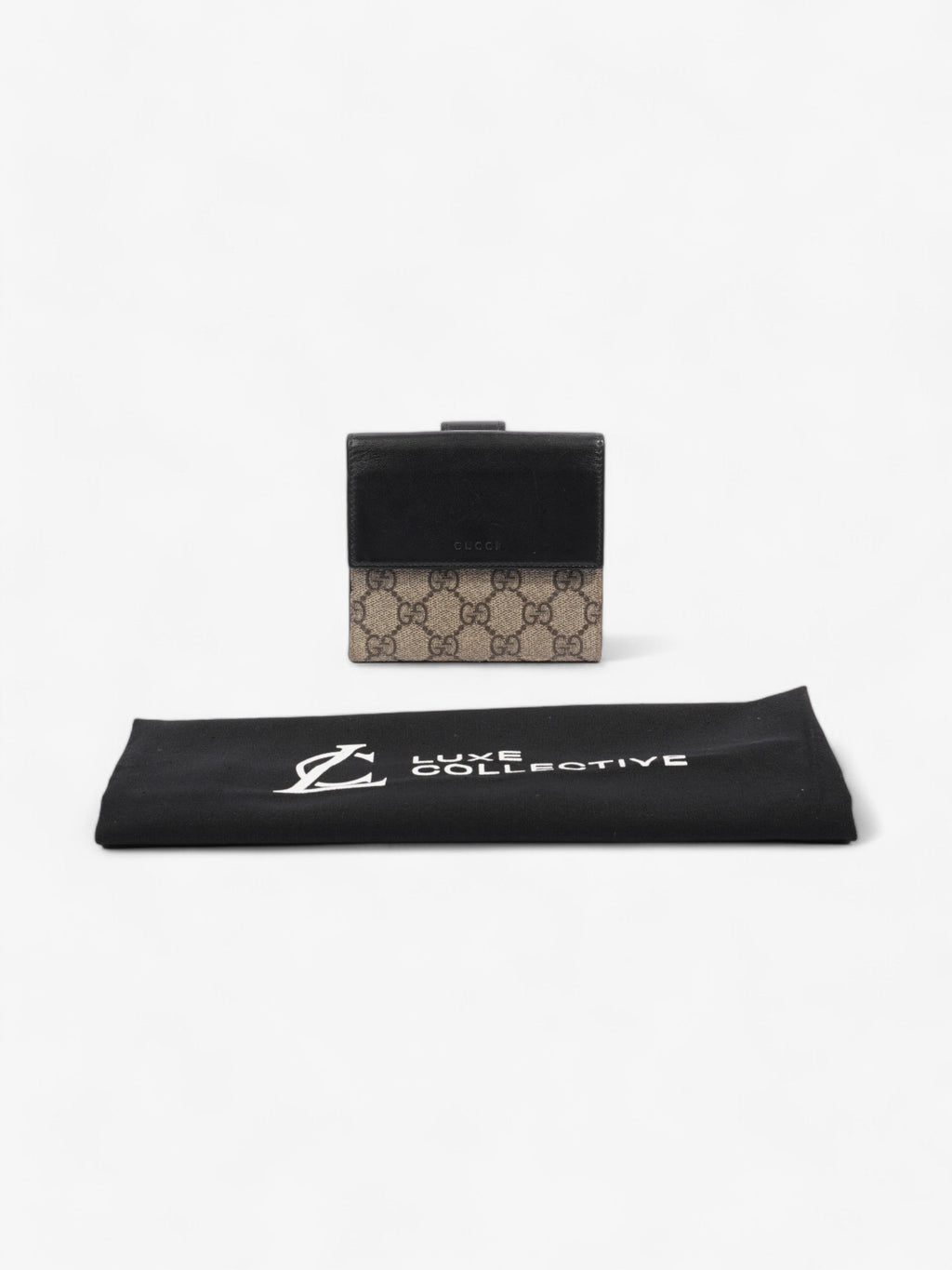 Gucci Padlock Wallet Beige And Ebony GG Supreme / Black Coated Canvas