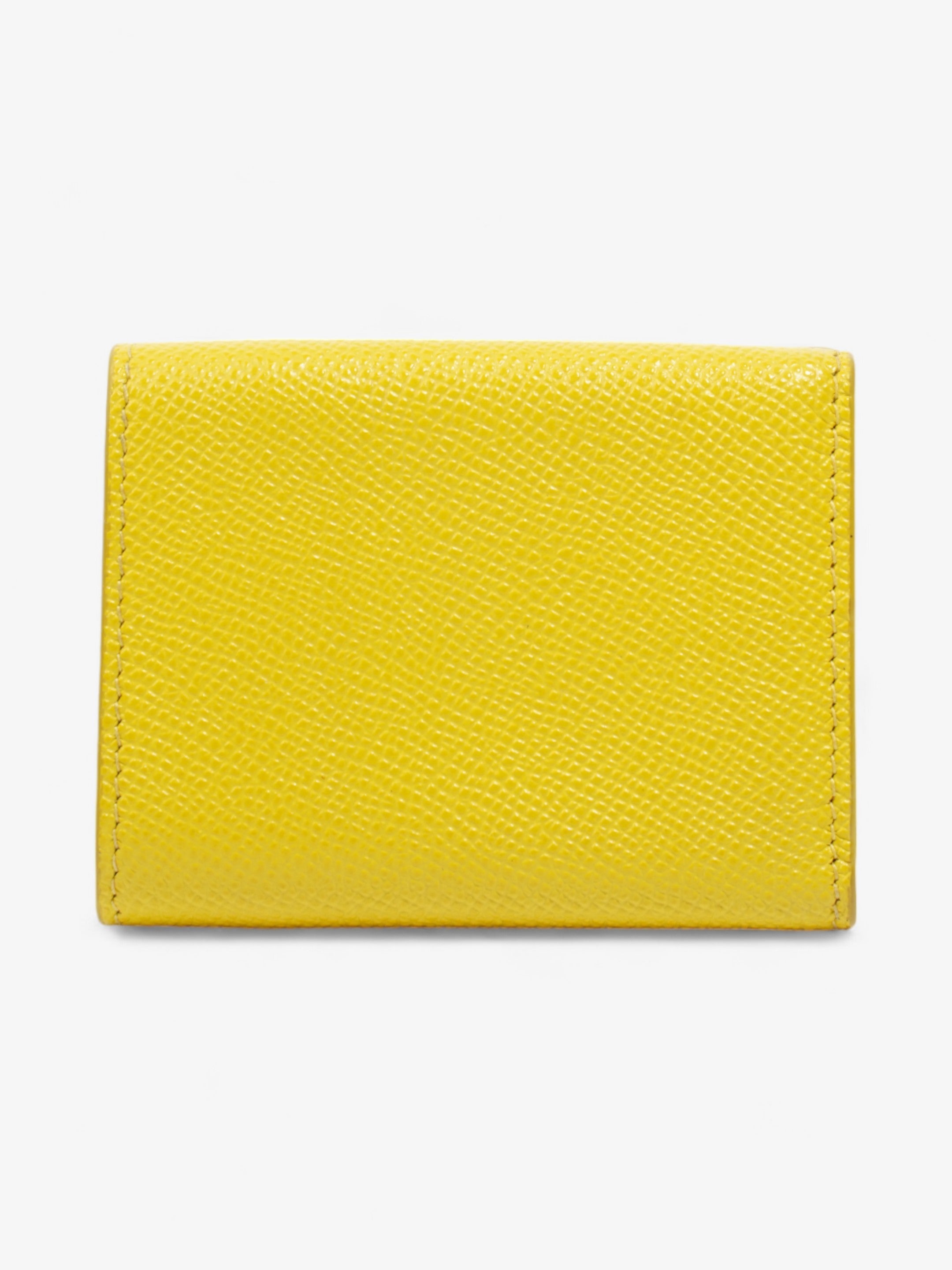 Christian Dior 30 Montaigne Compact Wallet Yellow Leather