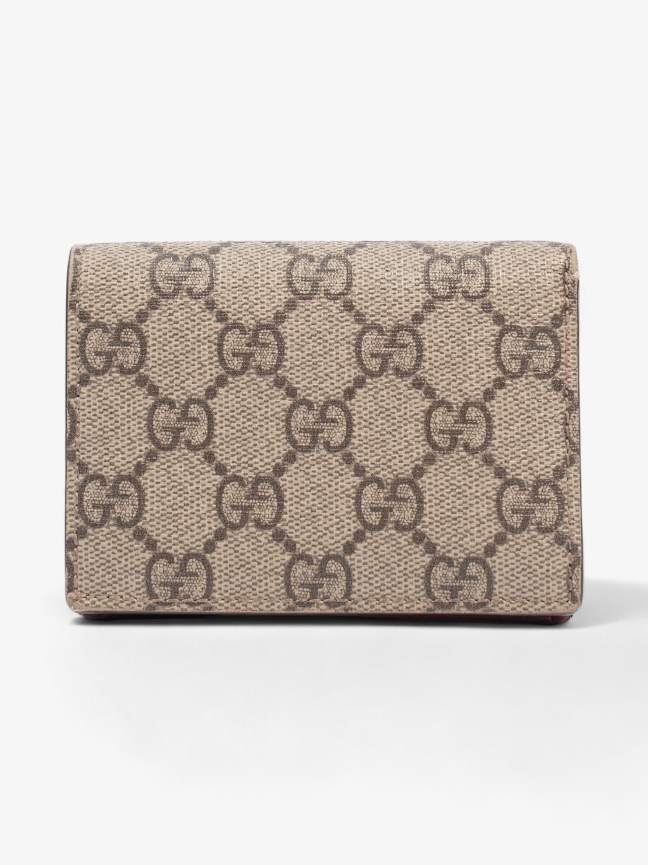 Gucci Cherry Fold Over Wallet GG Supreme / Red / Gold Coated Canvas