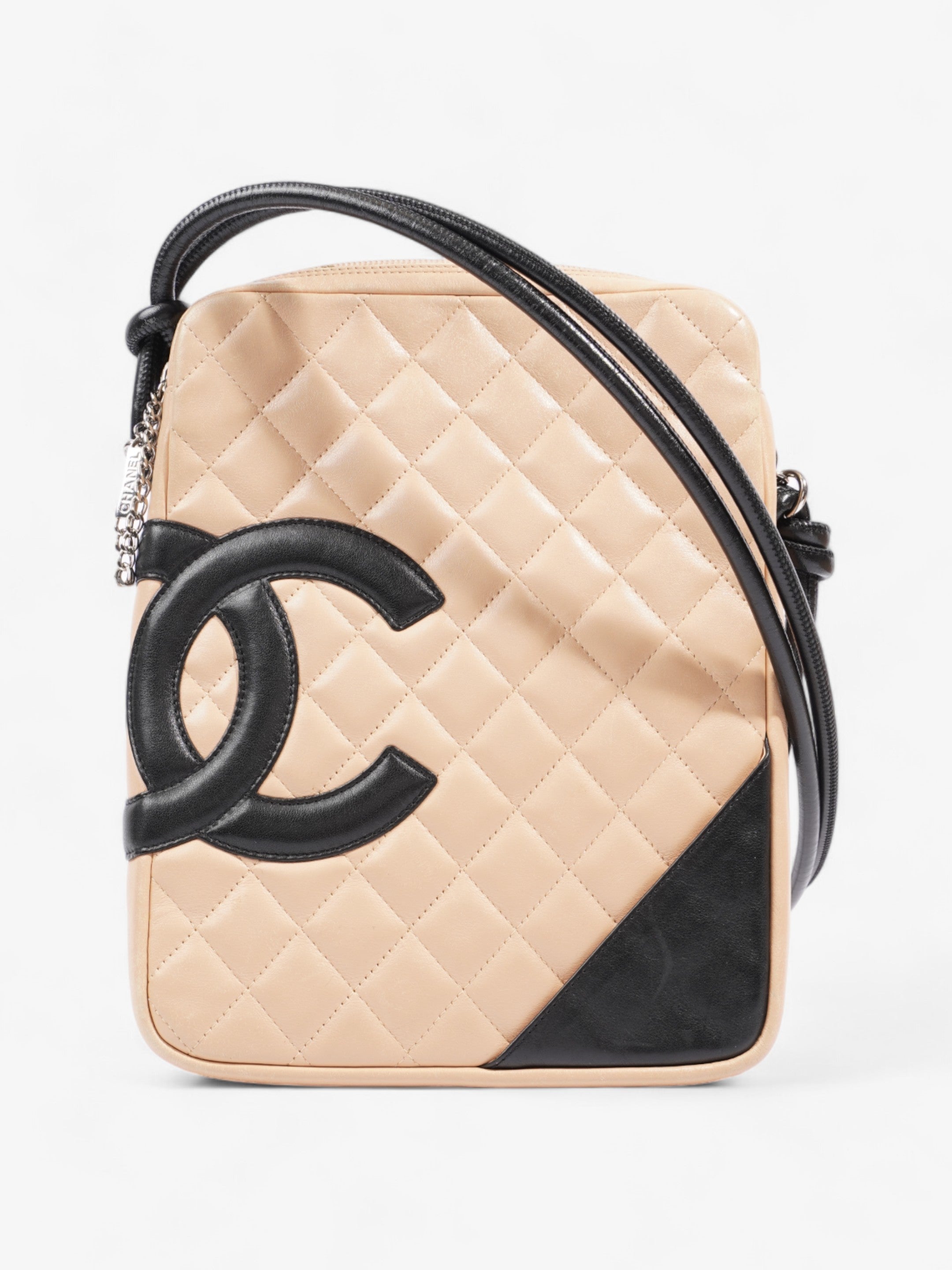 Chanel Cambon Beige / Black Lambskin Leather