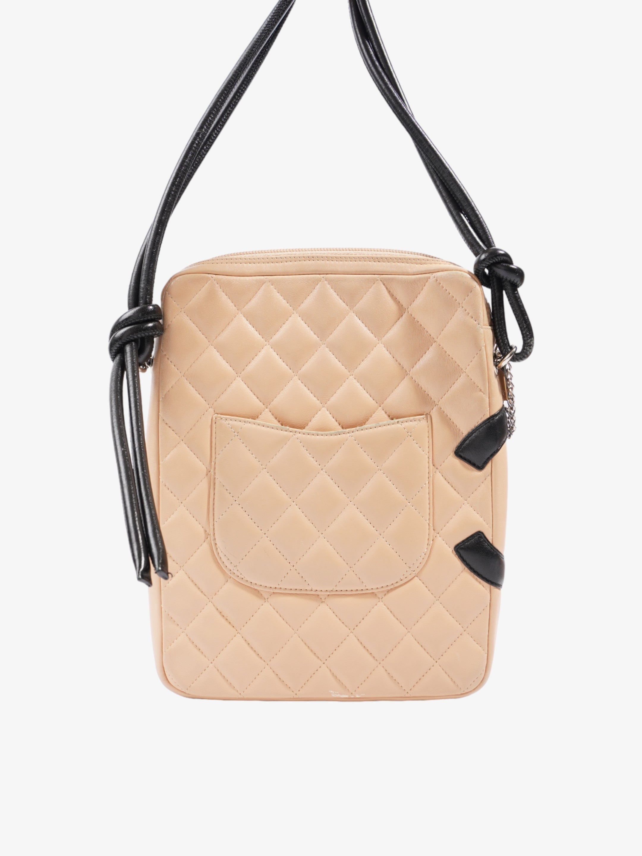 Chanel Cambon Beige / Black Lambskin Leather