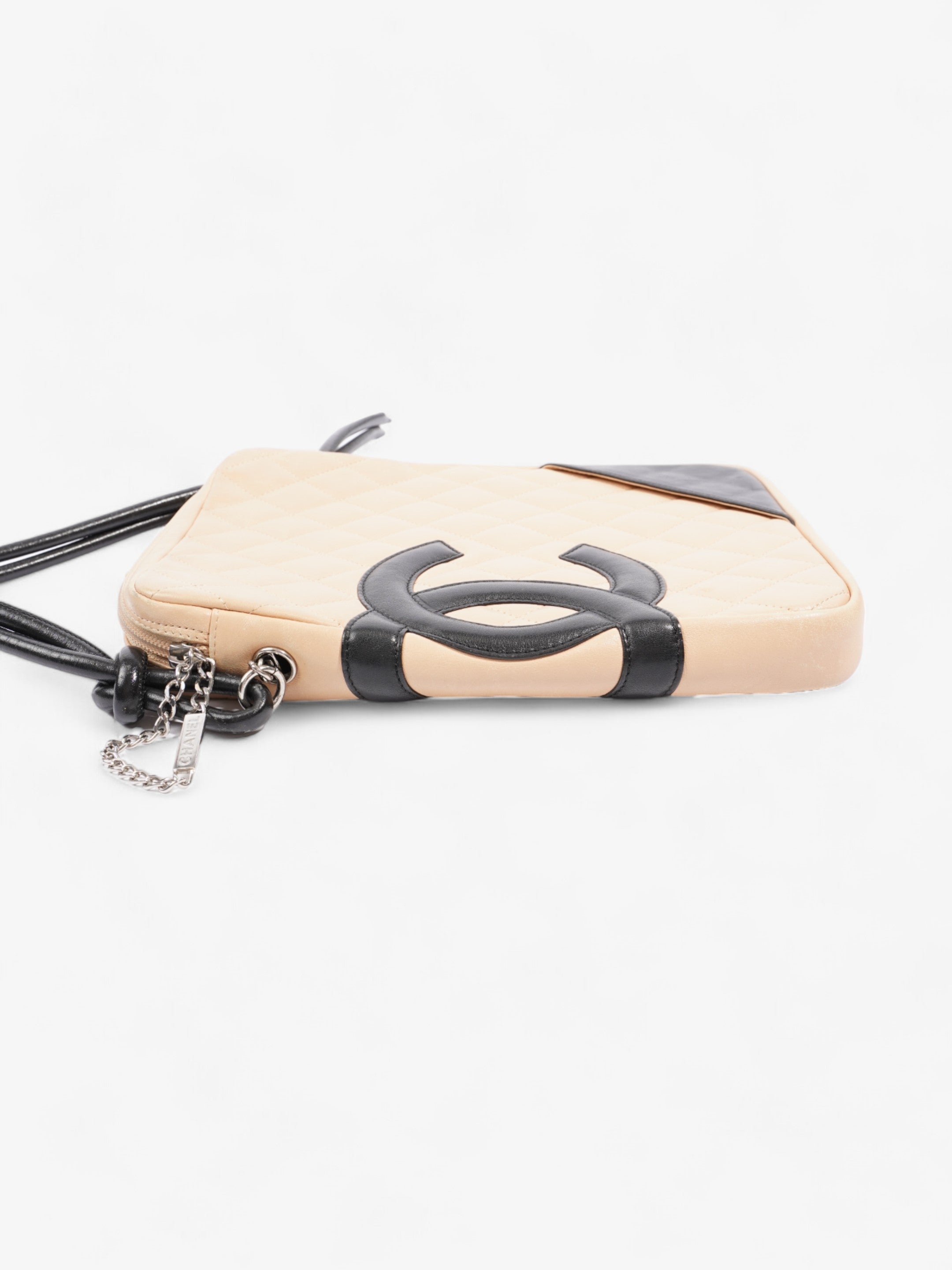 Chanel Cambon Beige / Black Lambskin Leather