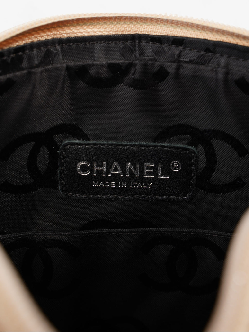 Chanel Cambon Beige / Black Lambskin Leather