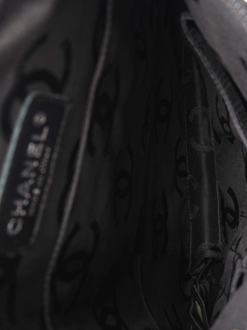Chanel Cambon Beige / Black Lambskin Leather