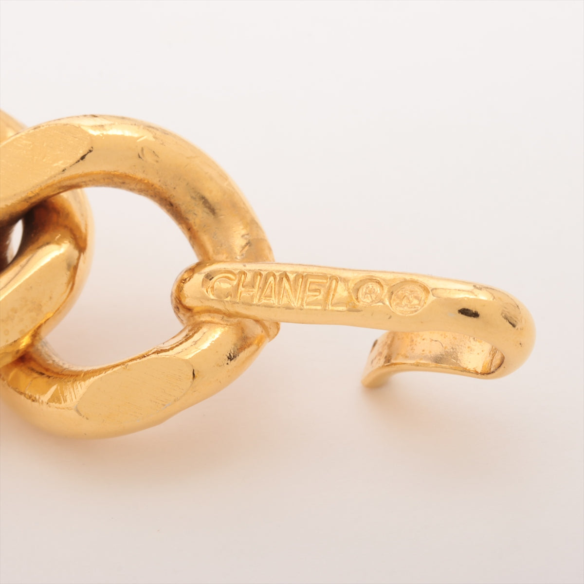 Chanel Coco Gold Chain Black Leather Belt Size 80cm Costume Jewellery