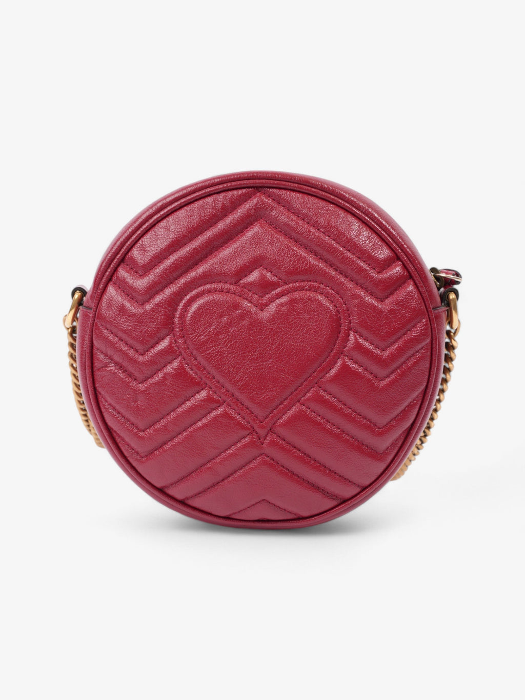 Gucci Marmont Round Bag Red Matelasse Leather