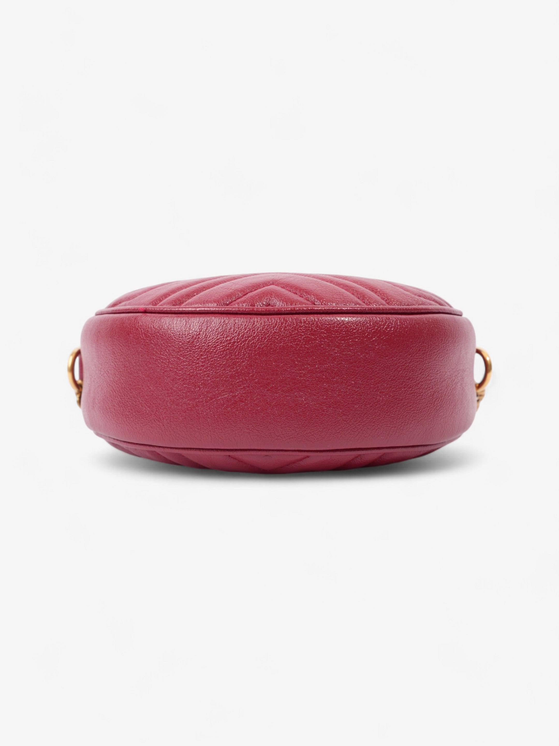 Gucci Marmont Round Bag Red Matelasse Leather