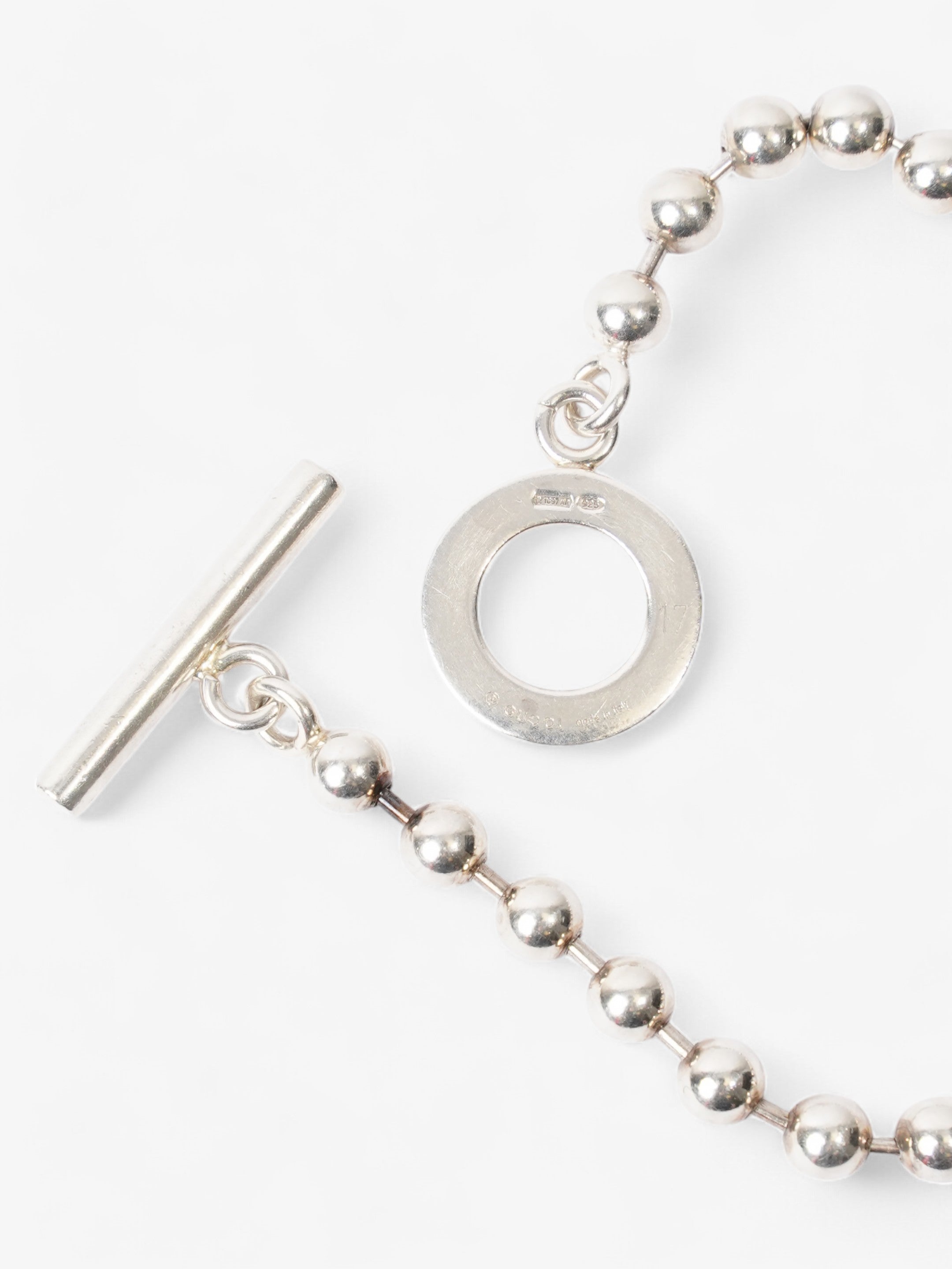 Gucci Ball Chain Bracelet Silver Silver Sterling 15cm