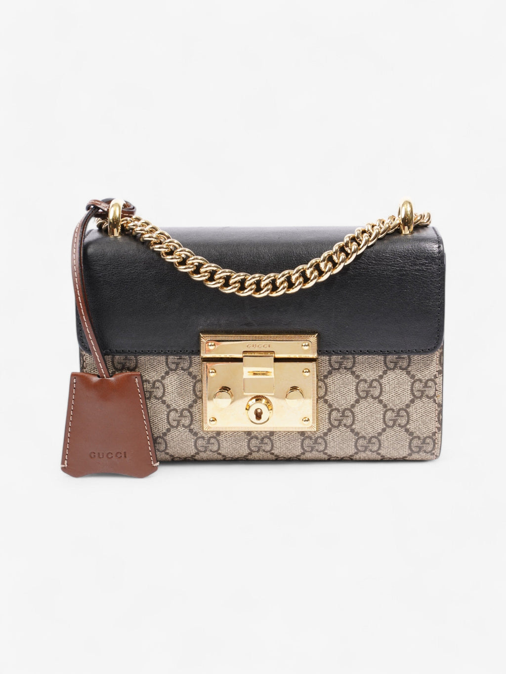 Gucci Padlock Shoulder Bag Black / Supreme Leather Mini