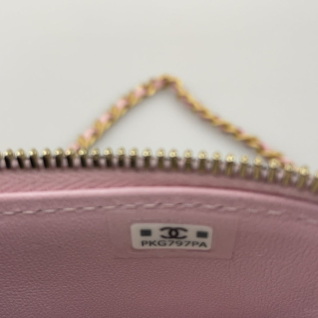 Chanel Vanity Case Pink Quilted Lambskin with Crystal Handle from 2024