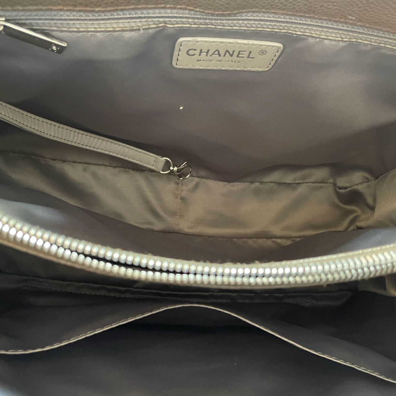 Chanel Brown GST Grand Shopping Tote  Bag in Caviar Leather with  Silver Hardware