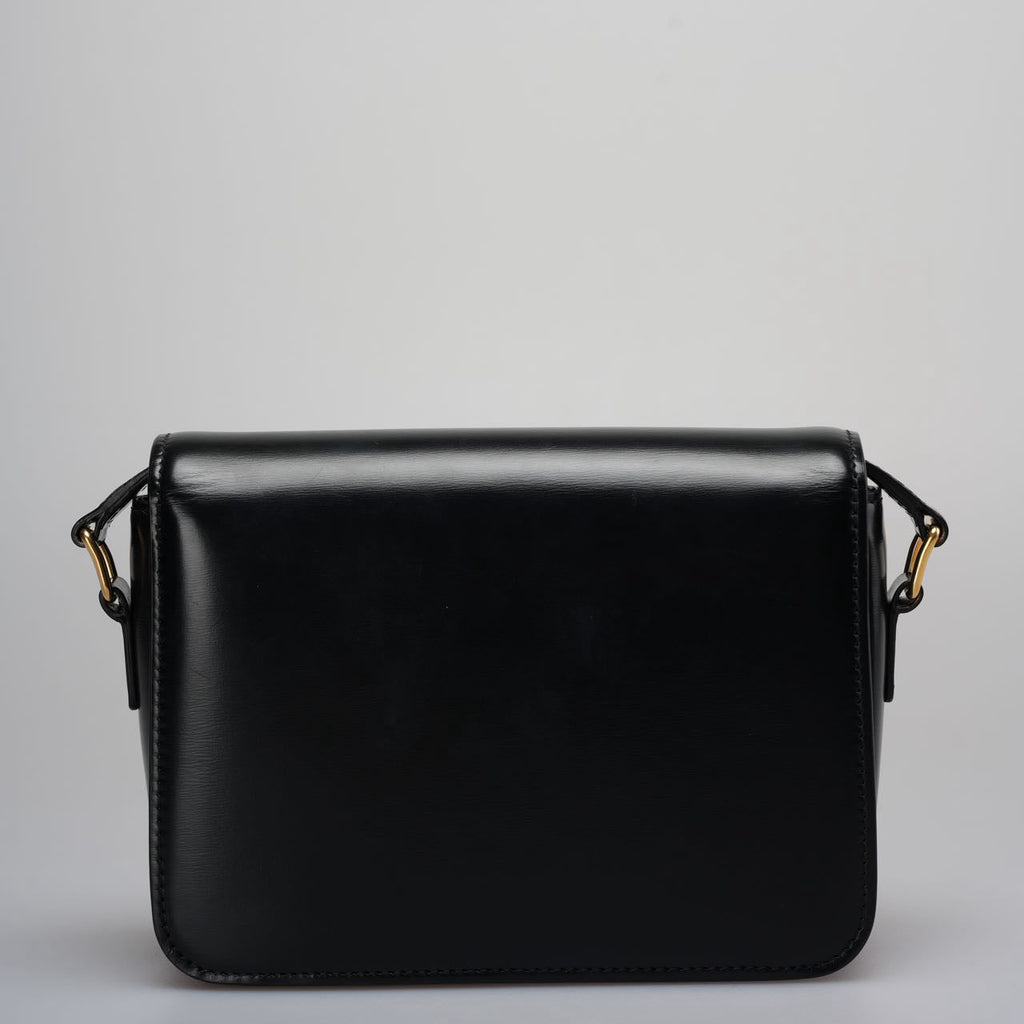 Celine Black Triomphe Crossbody Bag Pre-Owned 2021 Small Calfskin