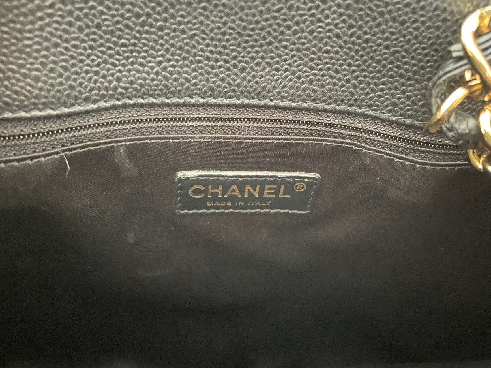 Chanel Black Grand Shopping Tote GST Bag in Caviar Leather with Gold Hardware