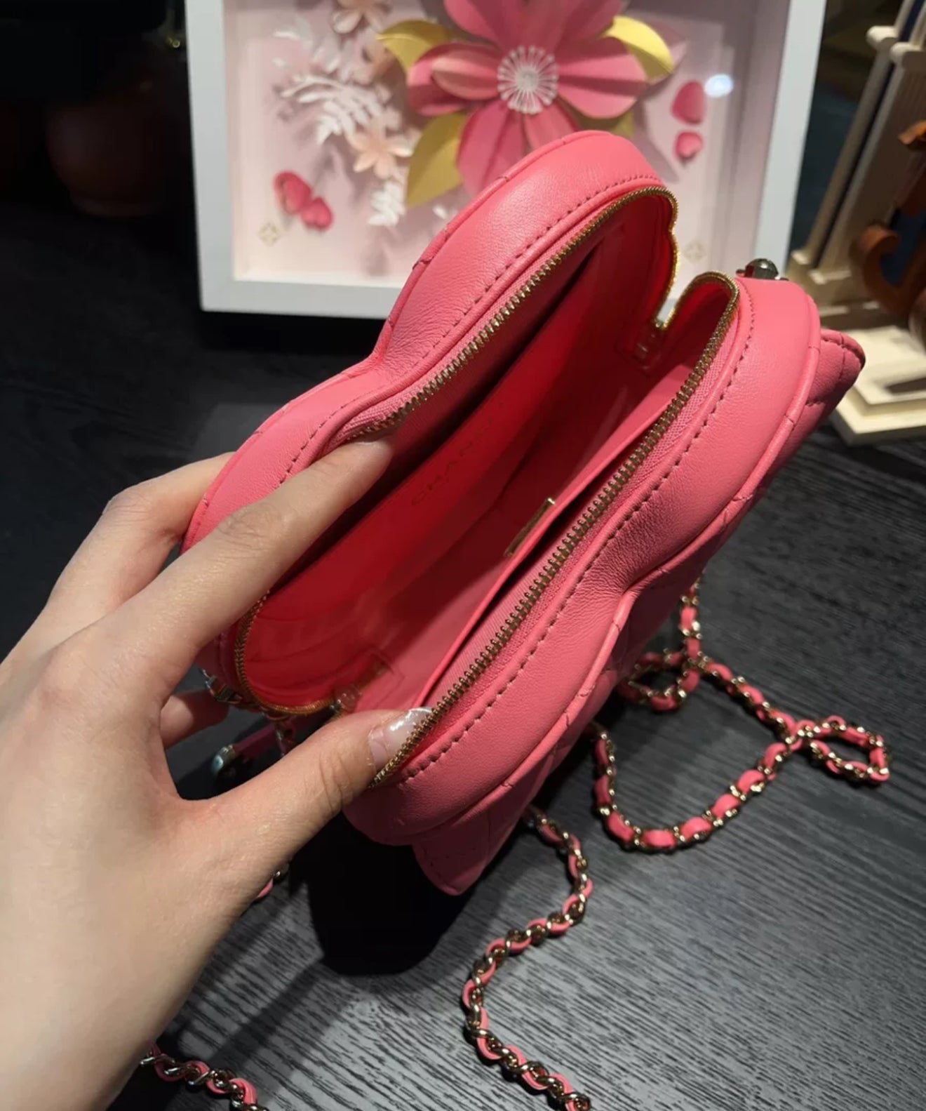 Chanel 22S Pink Heart Bag Large