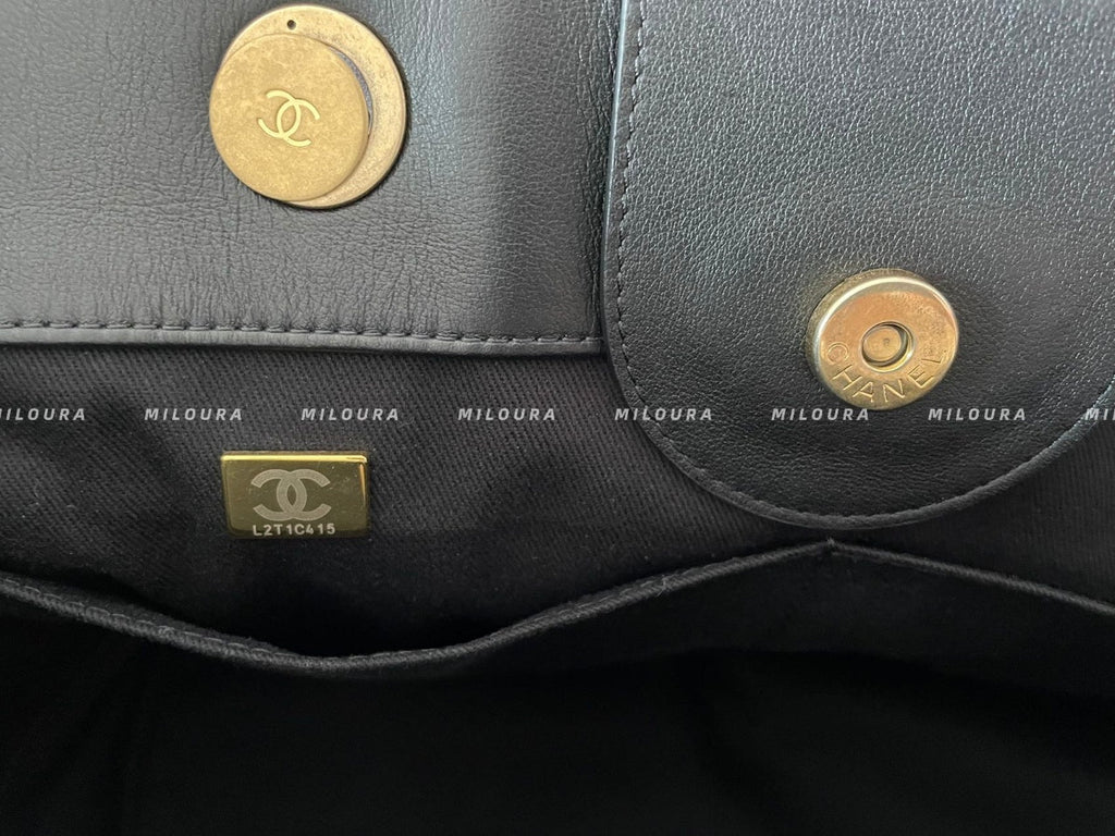 Chanel Black Large Deauville Tote Bag in Calfskin Leather Limited Edition