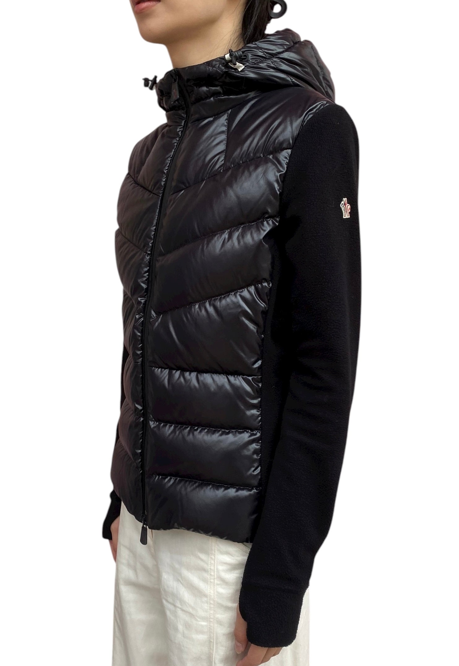 Moncler Black Maglia Padded igan - L / US 8