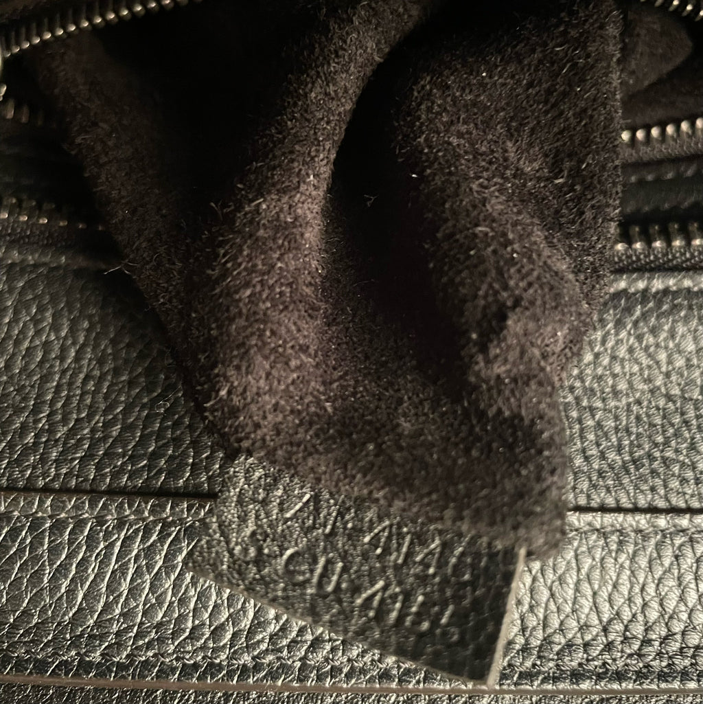 CELINE Micro Luggage Leather Handbag in Black