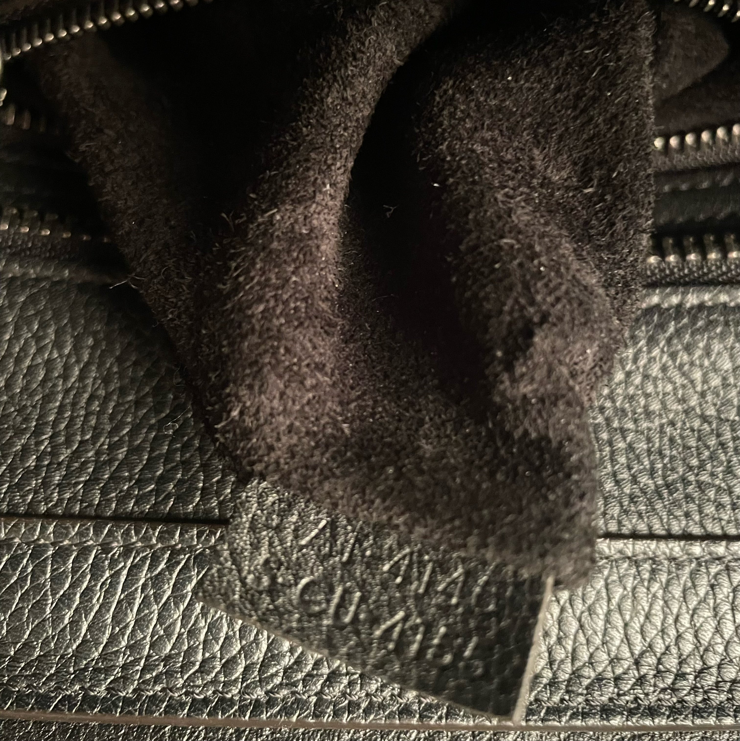 CELINE Micro Luggage Leather Handbag in Black