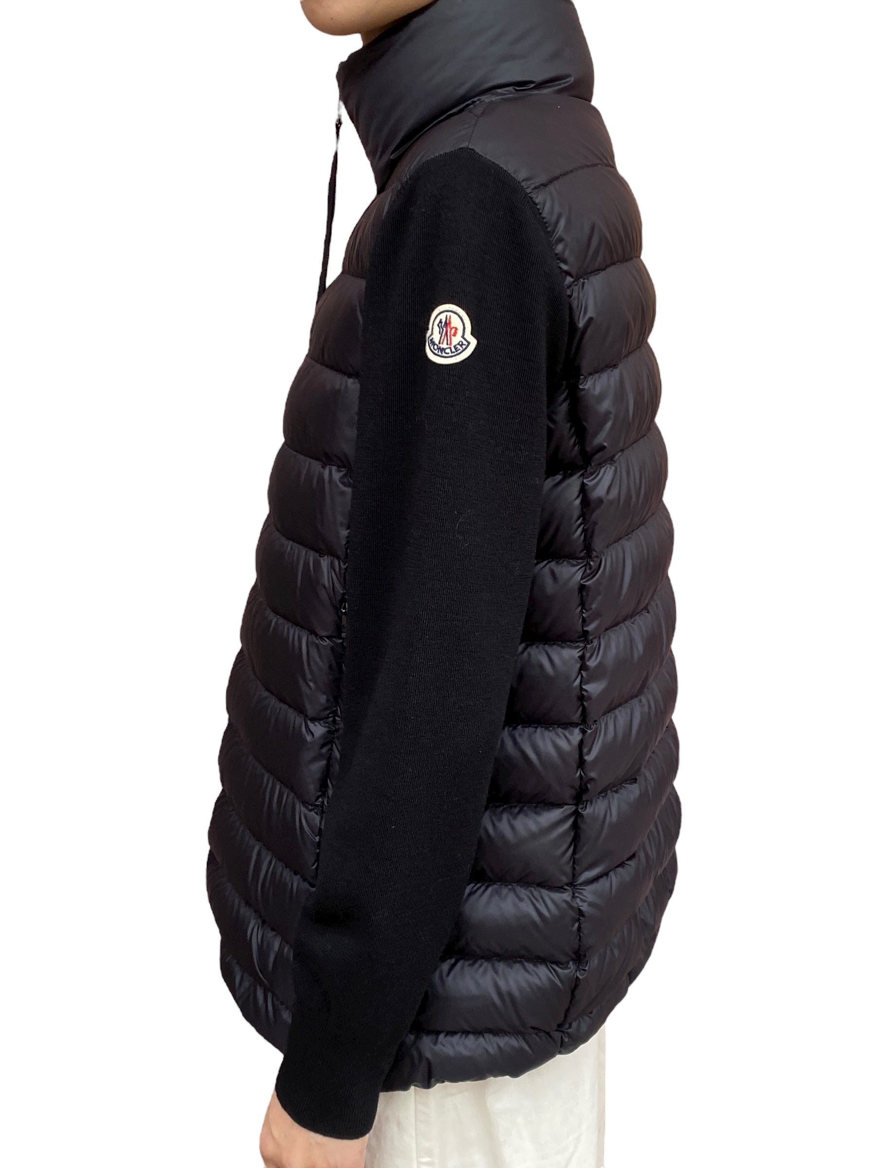 Moncler Black Tricot Padded igan - M / US 6-8
