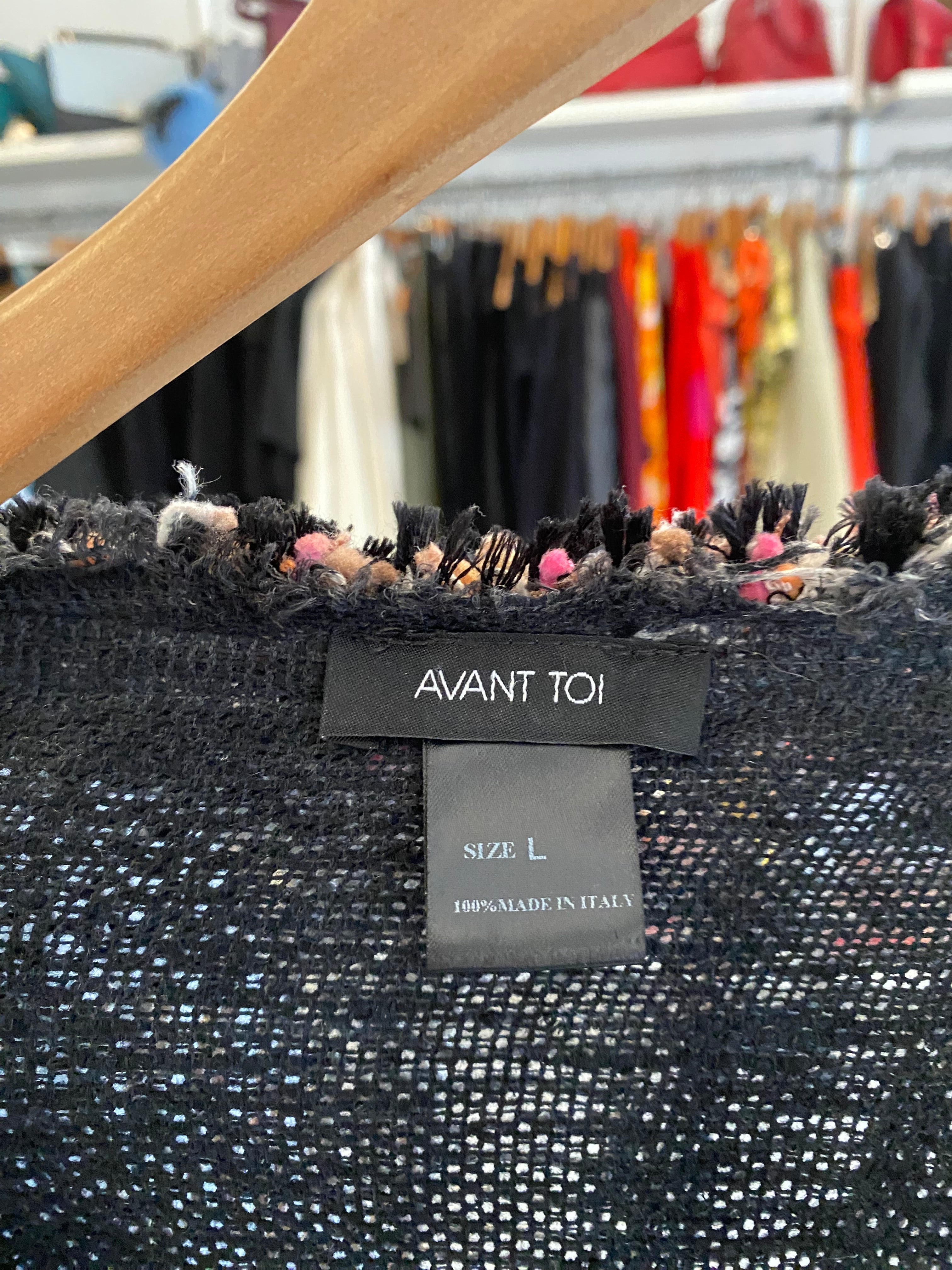 Avant Toi Grey Distressed Tweed igan - L