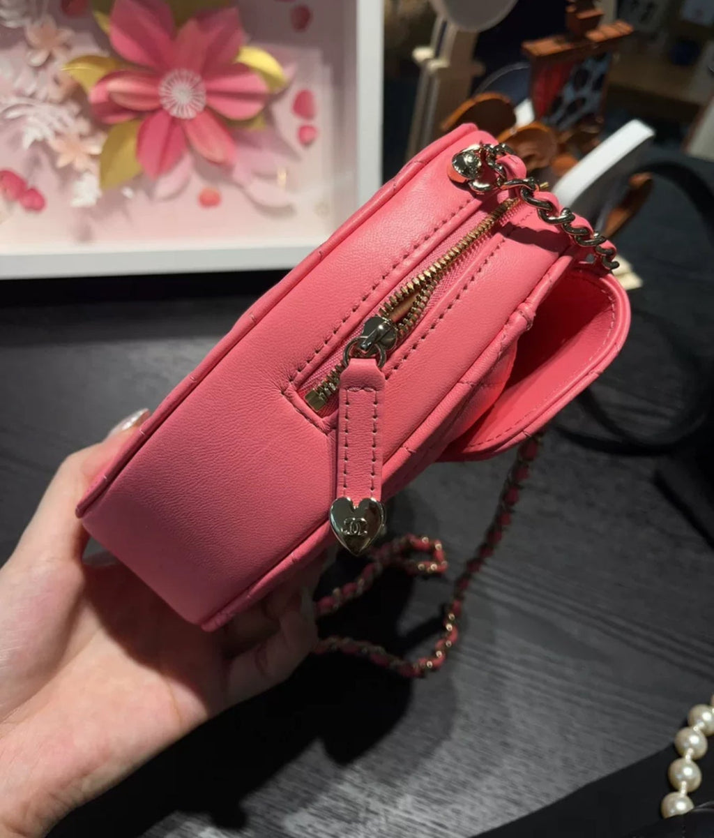 Chanel 22S Pink Heart Bag Large