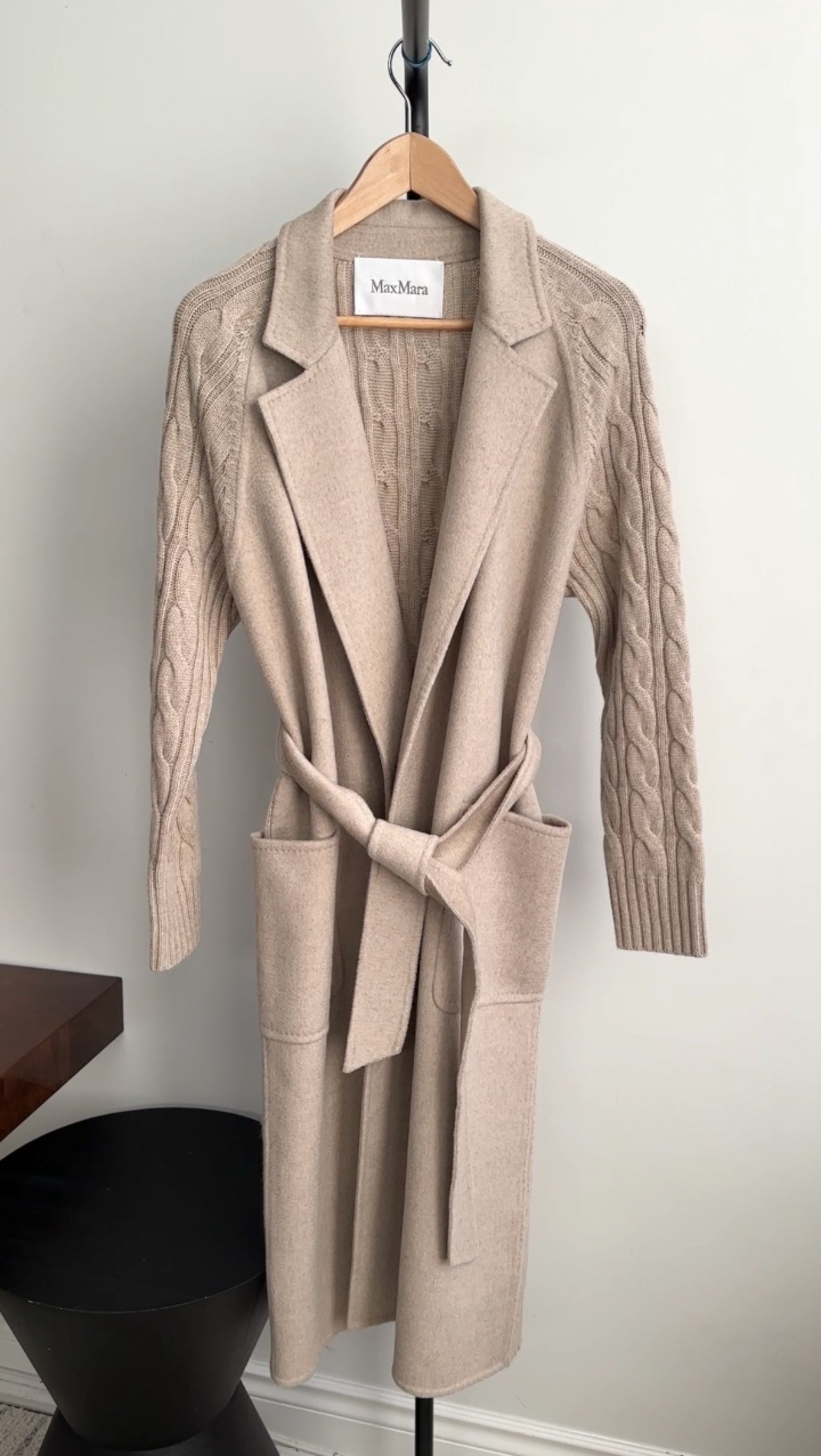 Max Mara Light Beige Hello Wool and Cashmere combo Coat - M (6/8)