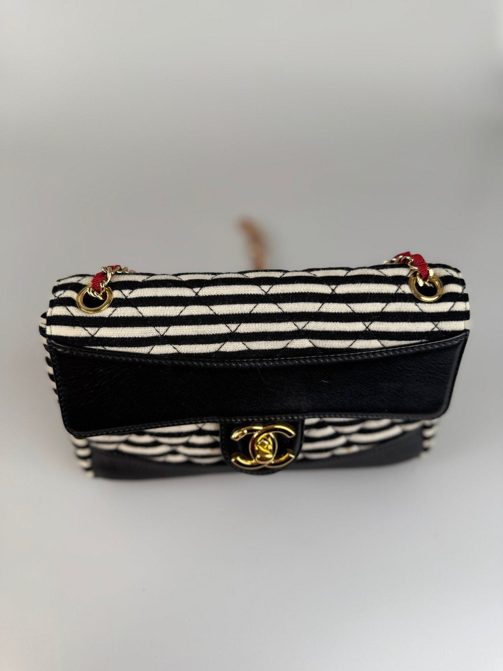 Chanel Sailor Bag Blue 2014 Striped Mini Rectangle Classic Single Flap Shoulder Bag