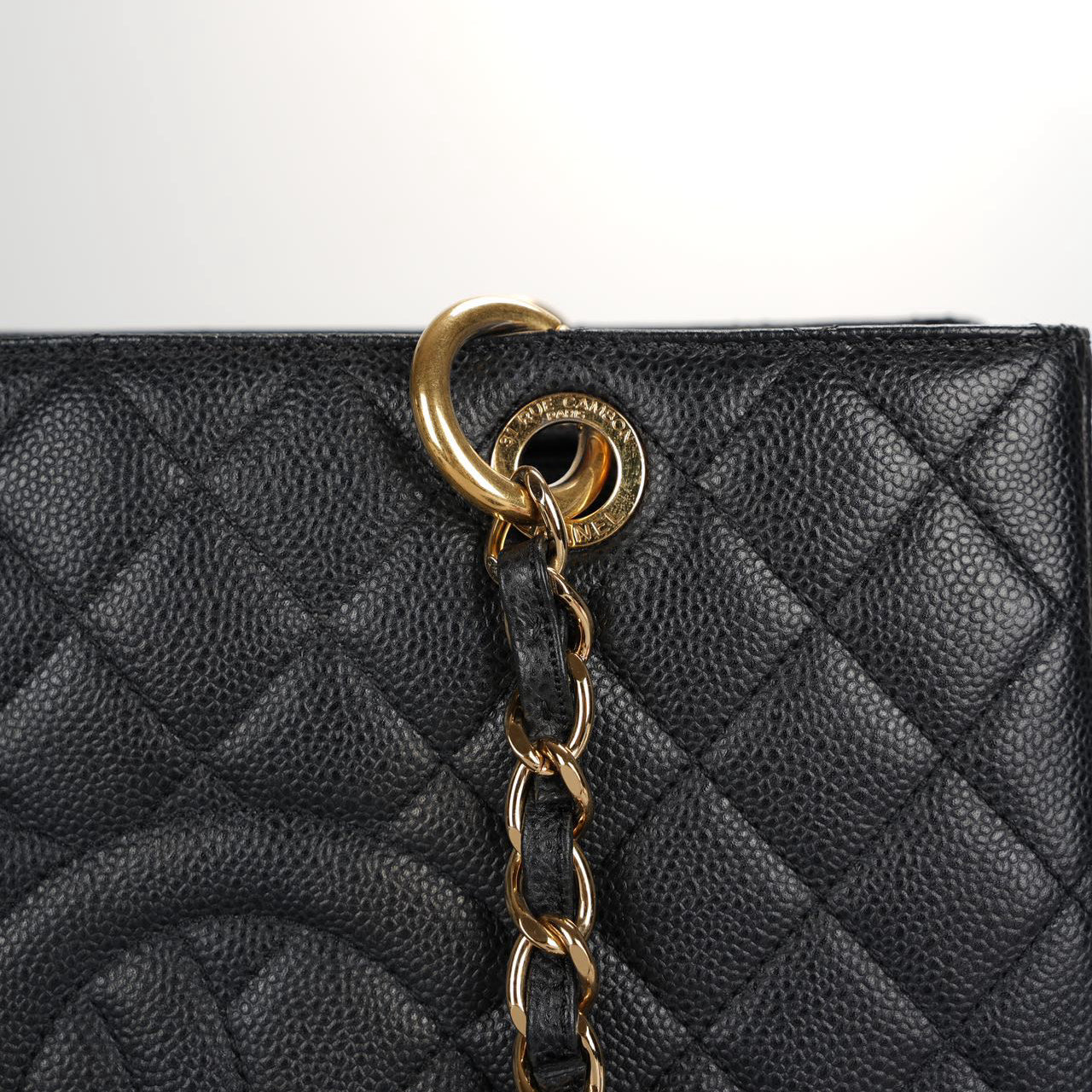 Chanel Black Grand Shopping Tote GST Bag in Caviar Leather with Gold Hardware