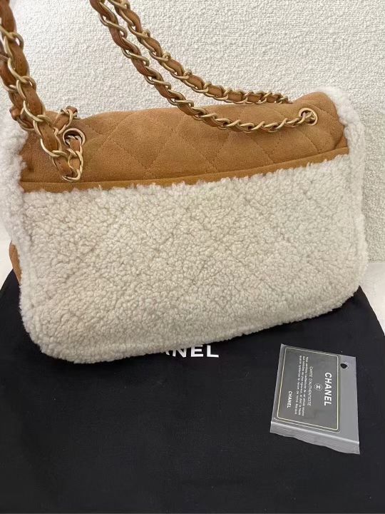 Chanel 18 Shearling Coco Neige Flap Bag Jumbo