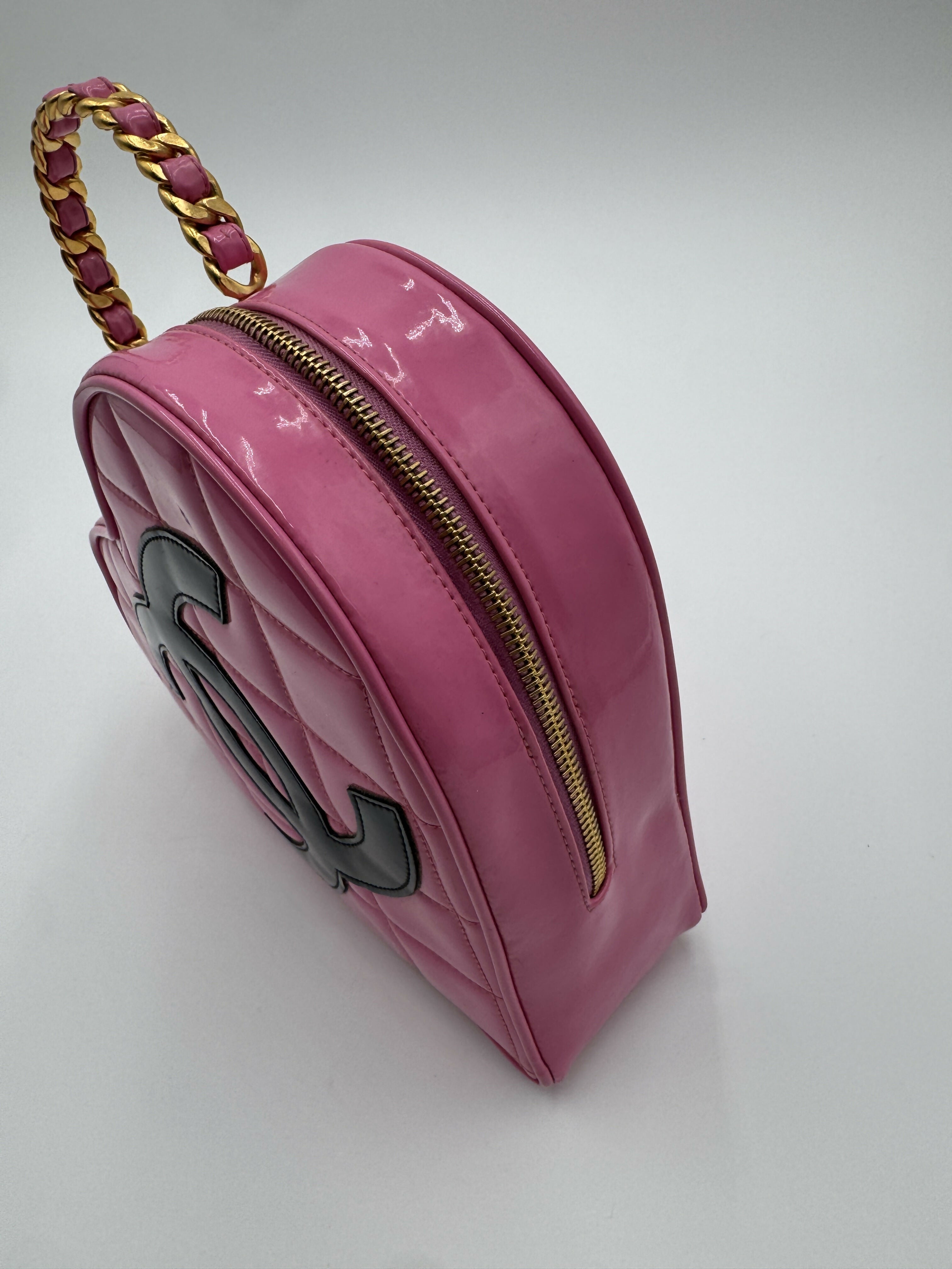 Chanel 1995 Vintage Barbie Pink Heart Vanity Bag