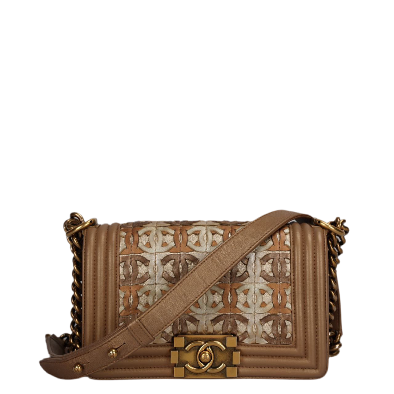 Chanel Le Boy Bag Limited Edition 15C Paris Dubai Small Metallic Gold