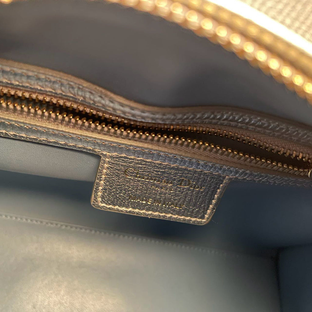 Christian Dior Leather Lady Dior Shoulder Bag in Silver Limited Edition