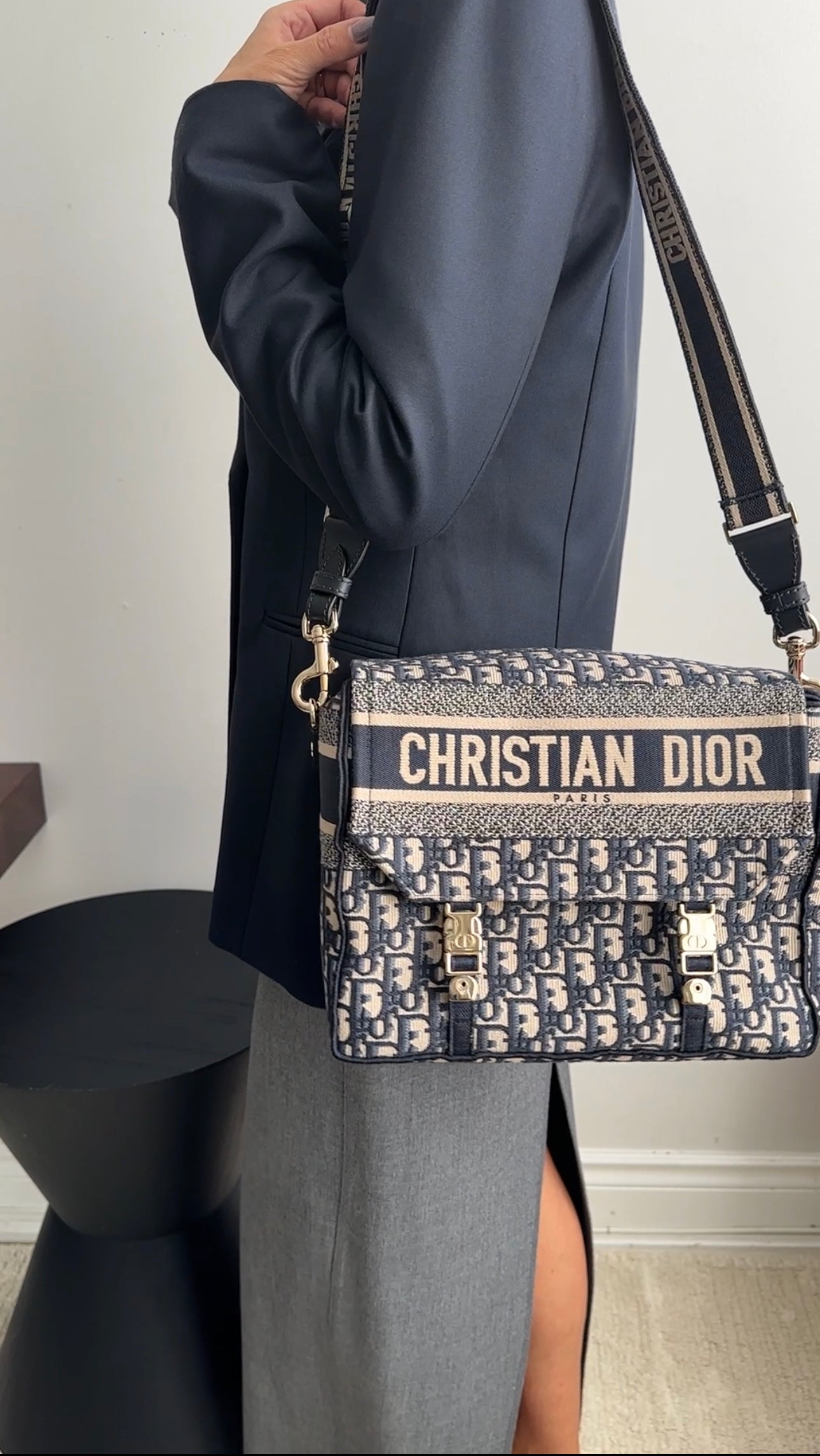 Christian Dior Navy Oblique Diorcamp Monogram Canvas Messenger Bag