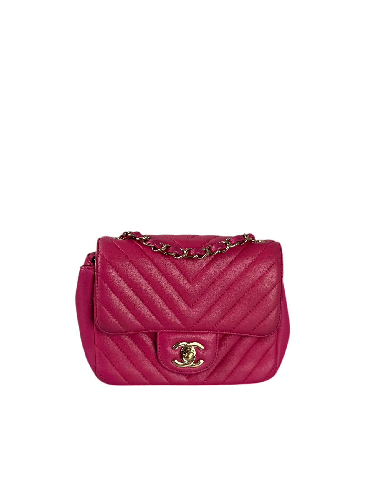 Chanel Pre-Owned Mini Square Classic Chevron Flap Bag