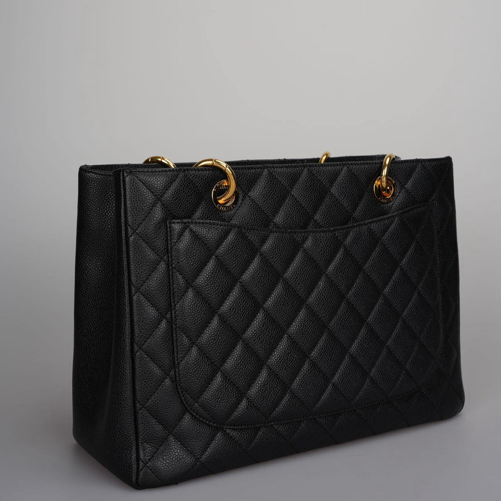 Chanel Black Grand Shopping Tote Black GST Bag Caviar 2012