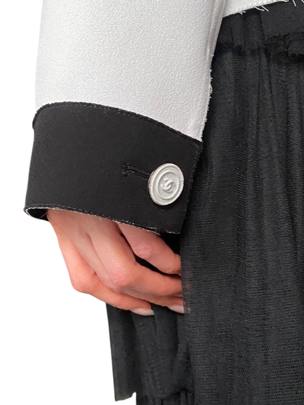 Chanel SS14 White & Black Two Tone Jacket - FR 42 / US 8-10