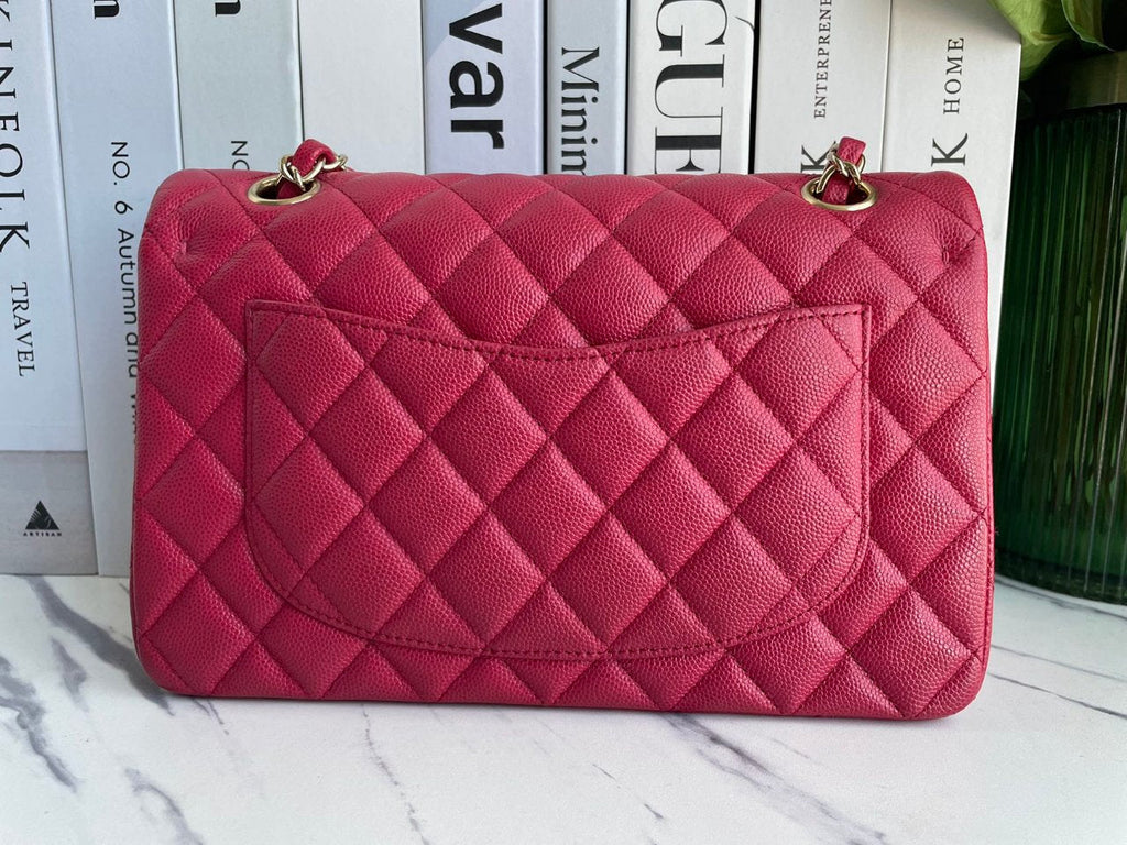 Chanel Red Timeless Flap Bag Caviar Leather Small Size