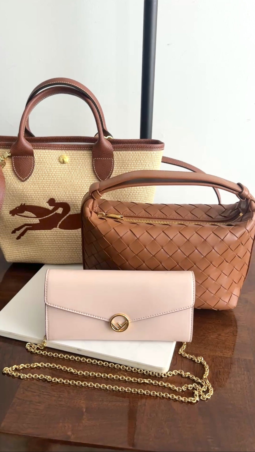 Fendi Blush Pink Nude F as in Fendi Wallet on Chain Bag