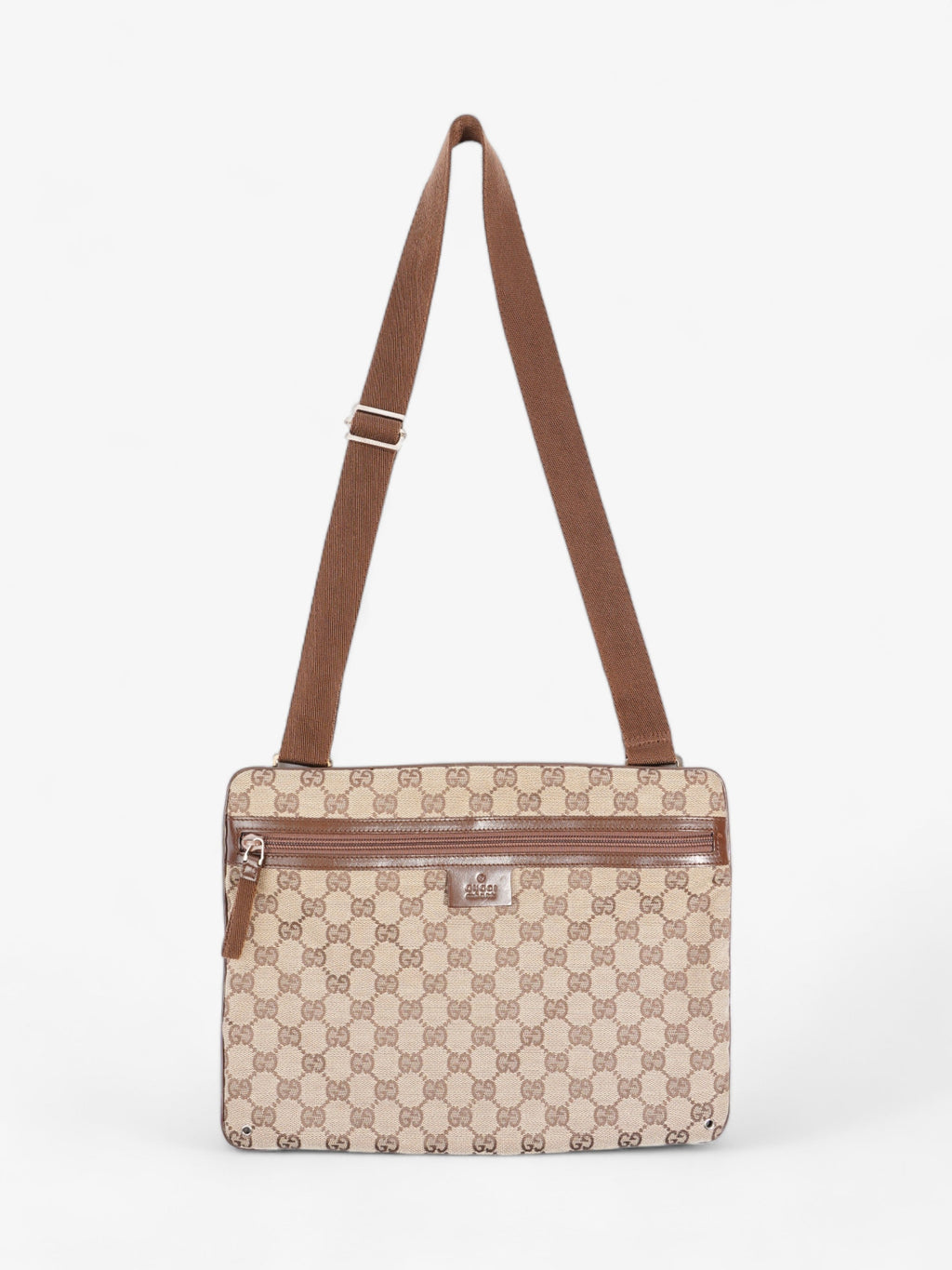 Gucci Flat Messenger Bag GG Supreme Canvas