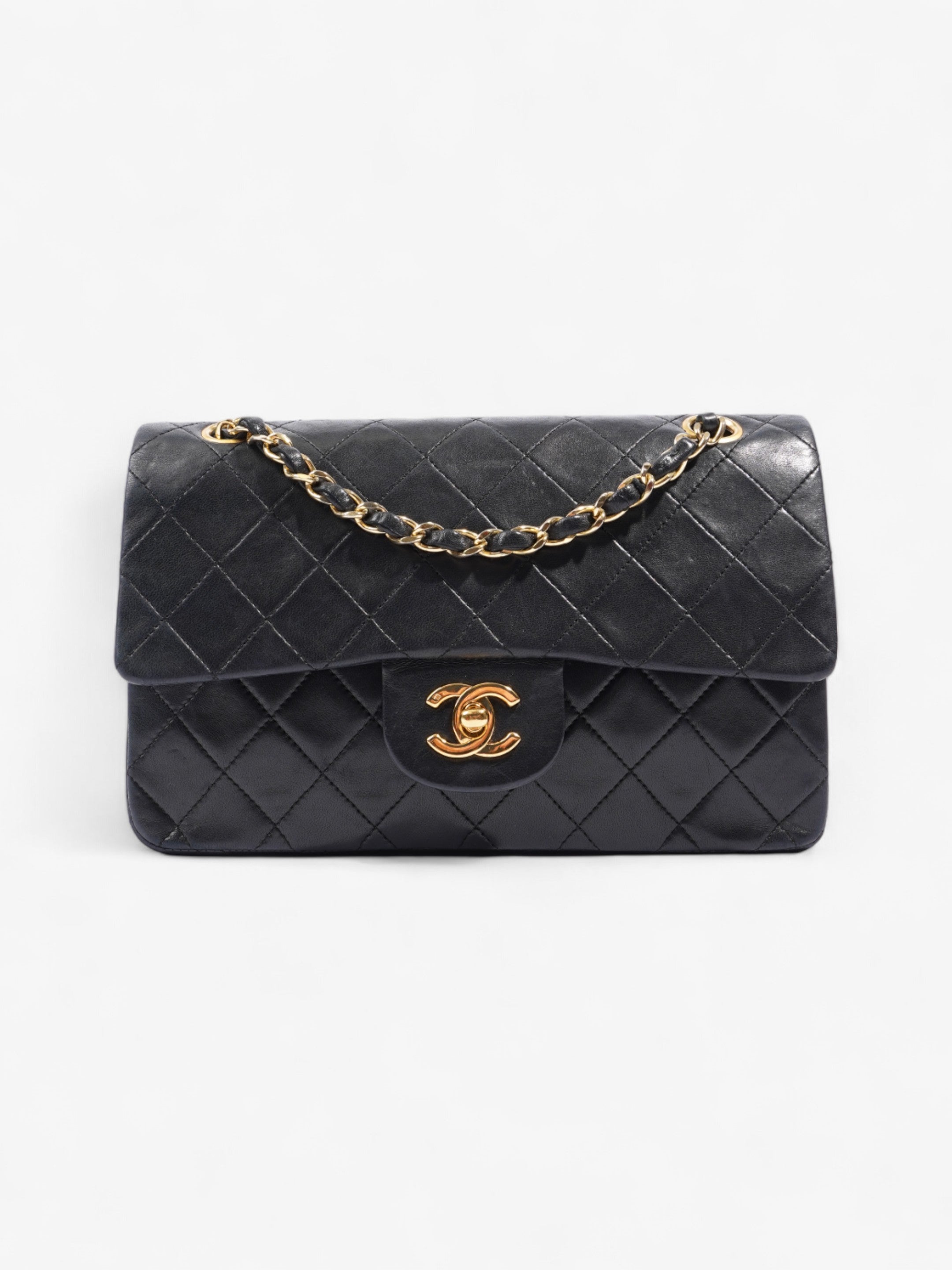 Chanel Classic Double Flap Black Lambskin Leather Small